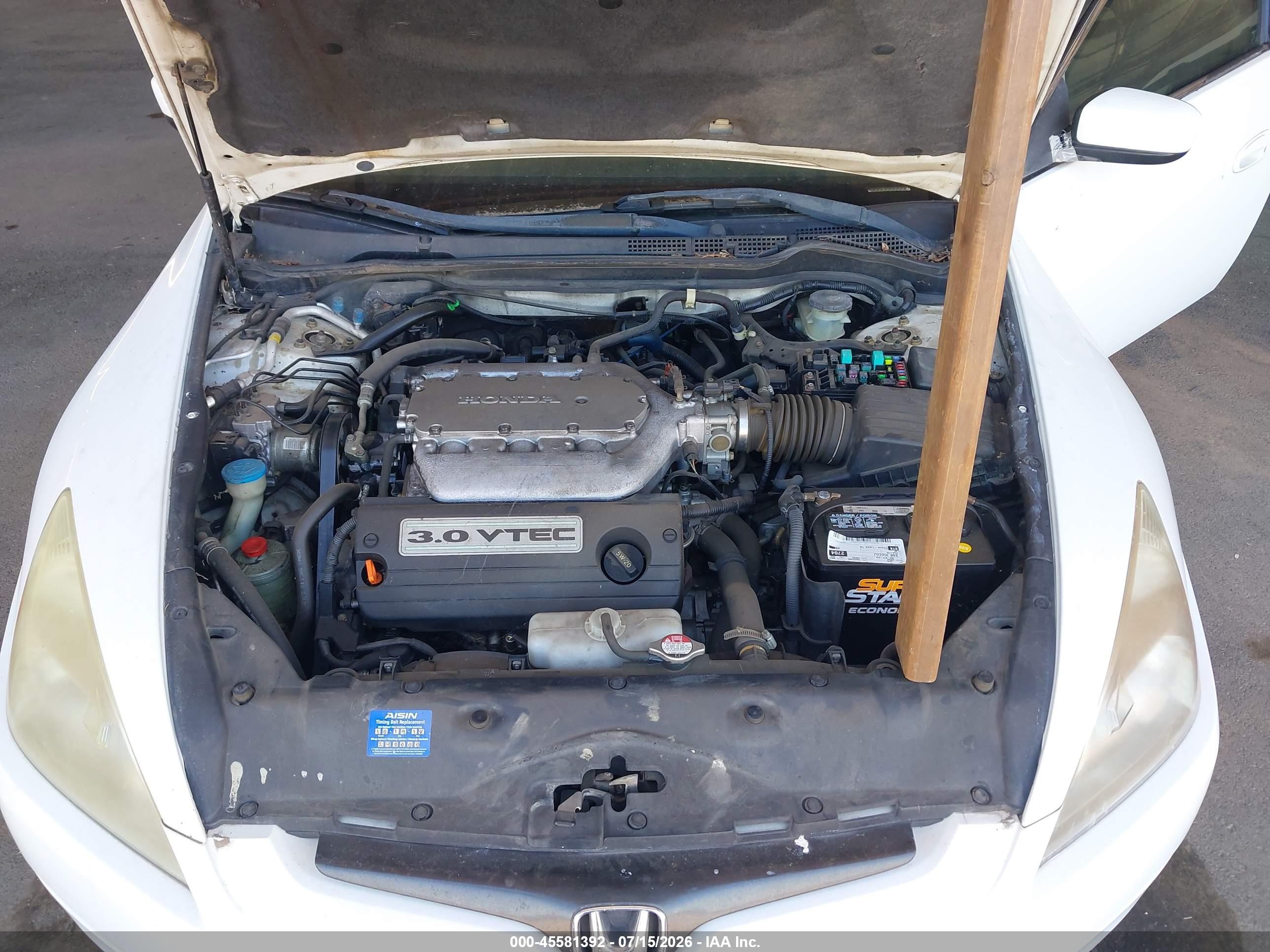 2004 Honda Accord 3.0 Ex White vin: 1HGCM82674A015128