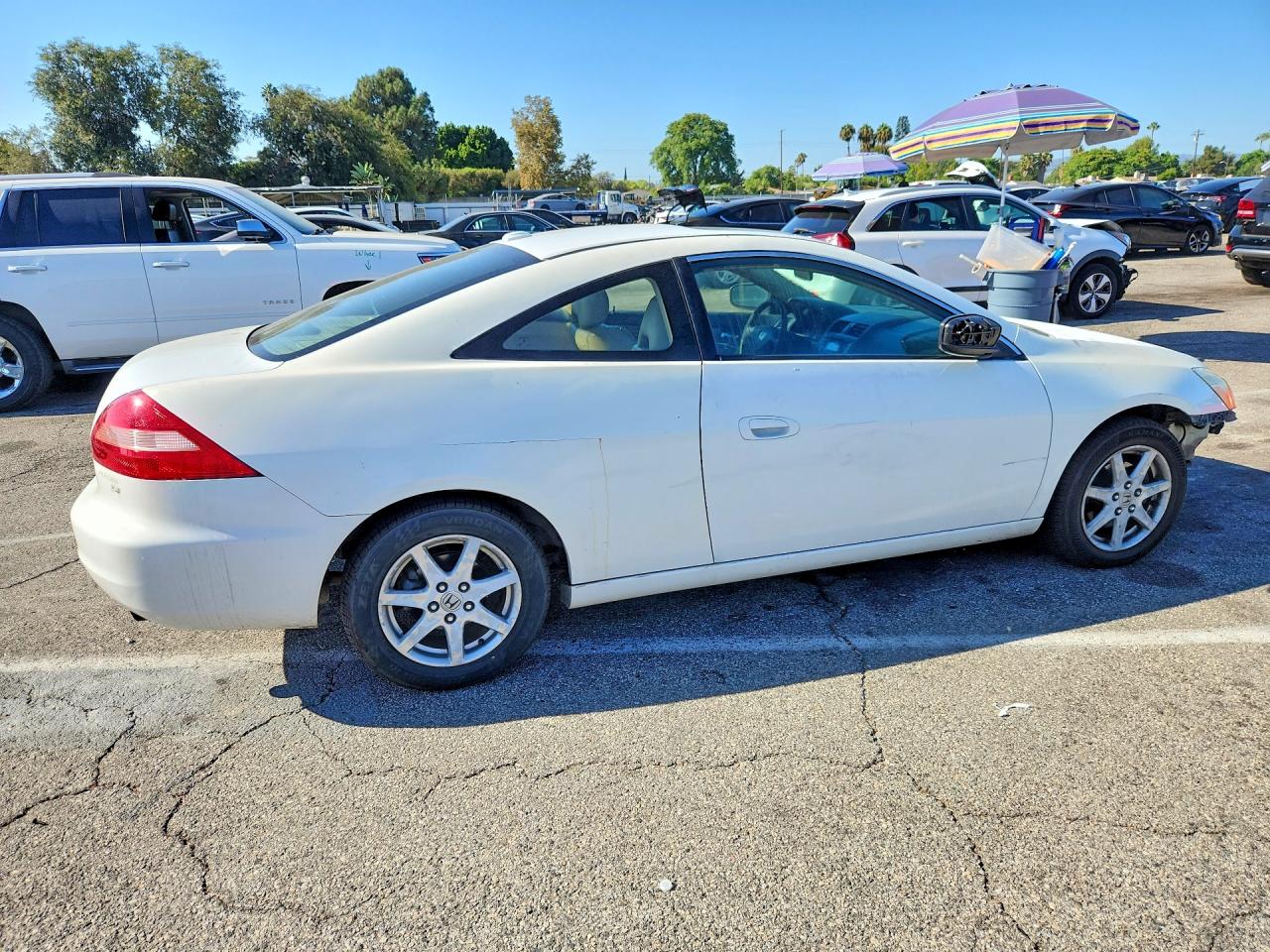 2004 Honda Accord Ex White vin: 1HGCM82674A016019