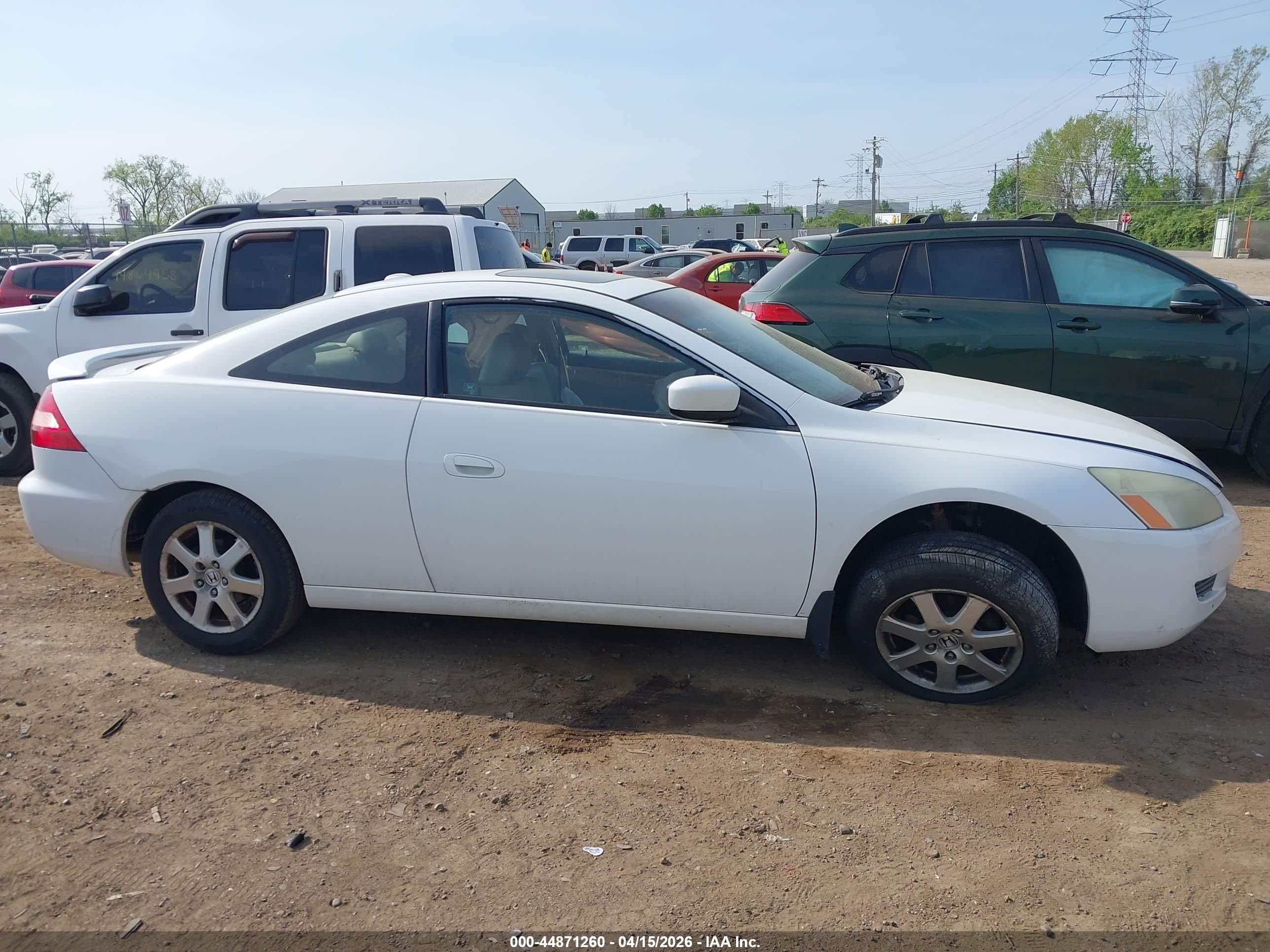 2005 Honda Accord Cpe Ex-l V6 White vin: 1HGCM82675A014336