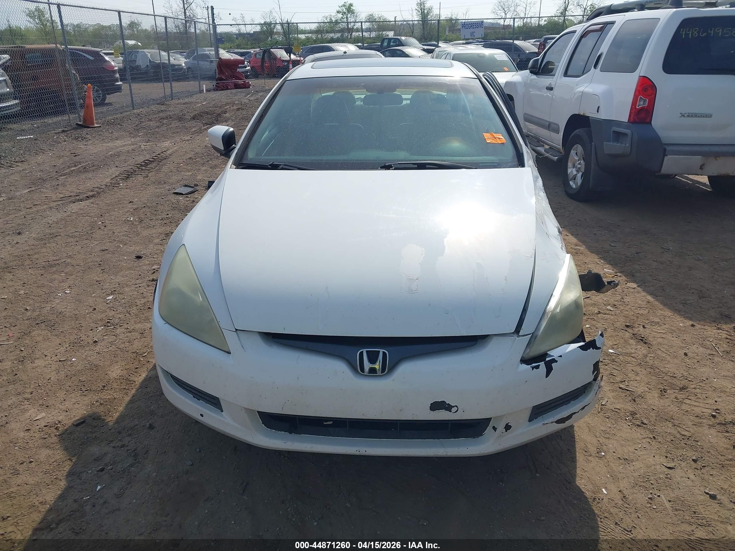 2005 Honda Accord Cpe Ex-l V6 White vin: 1HGCM82675A014336