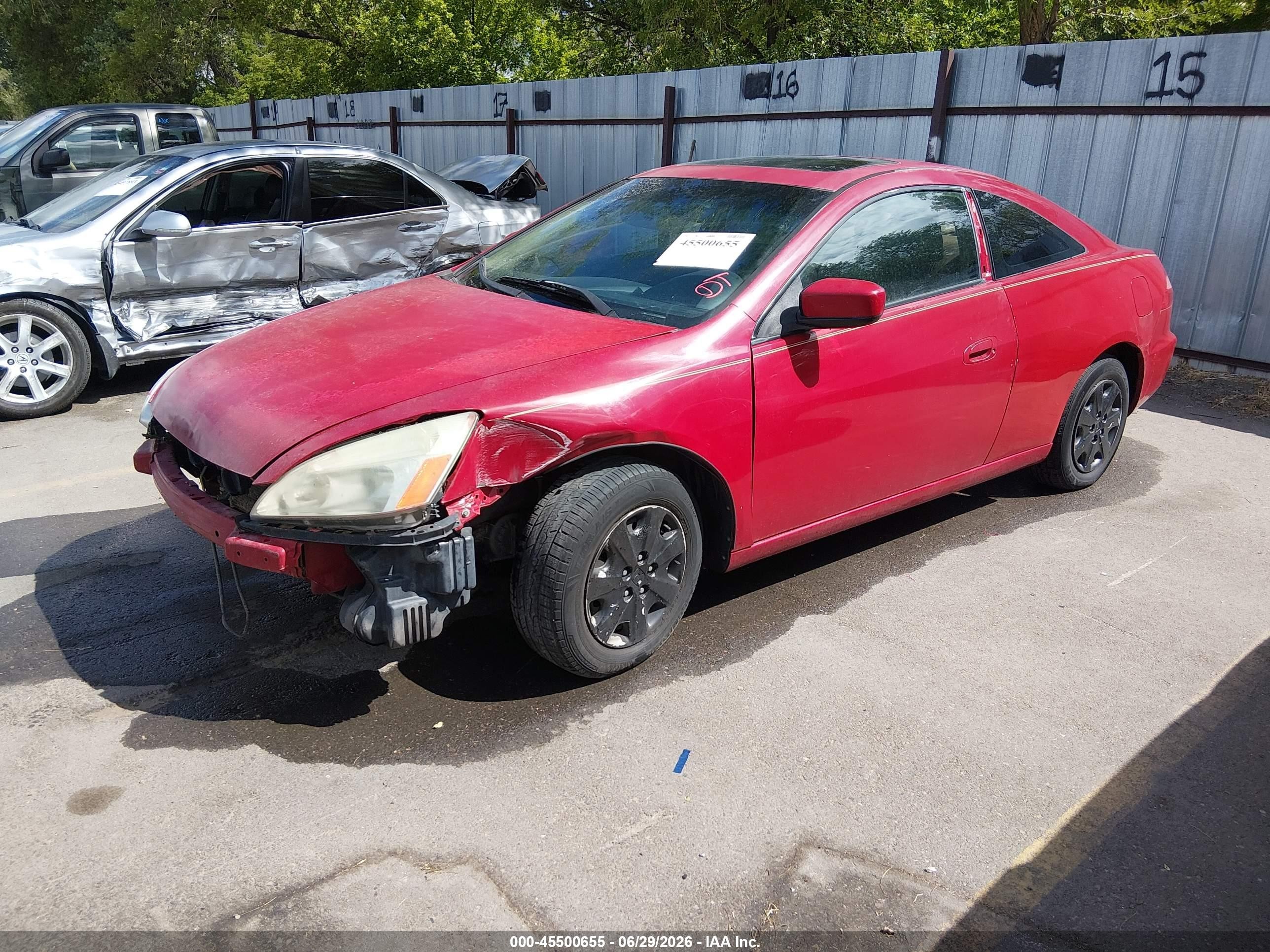 2003 Honda Accord 3.0 Ex Red vin: 1HGCM82683A023379