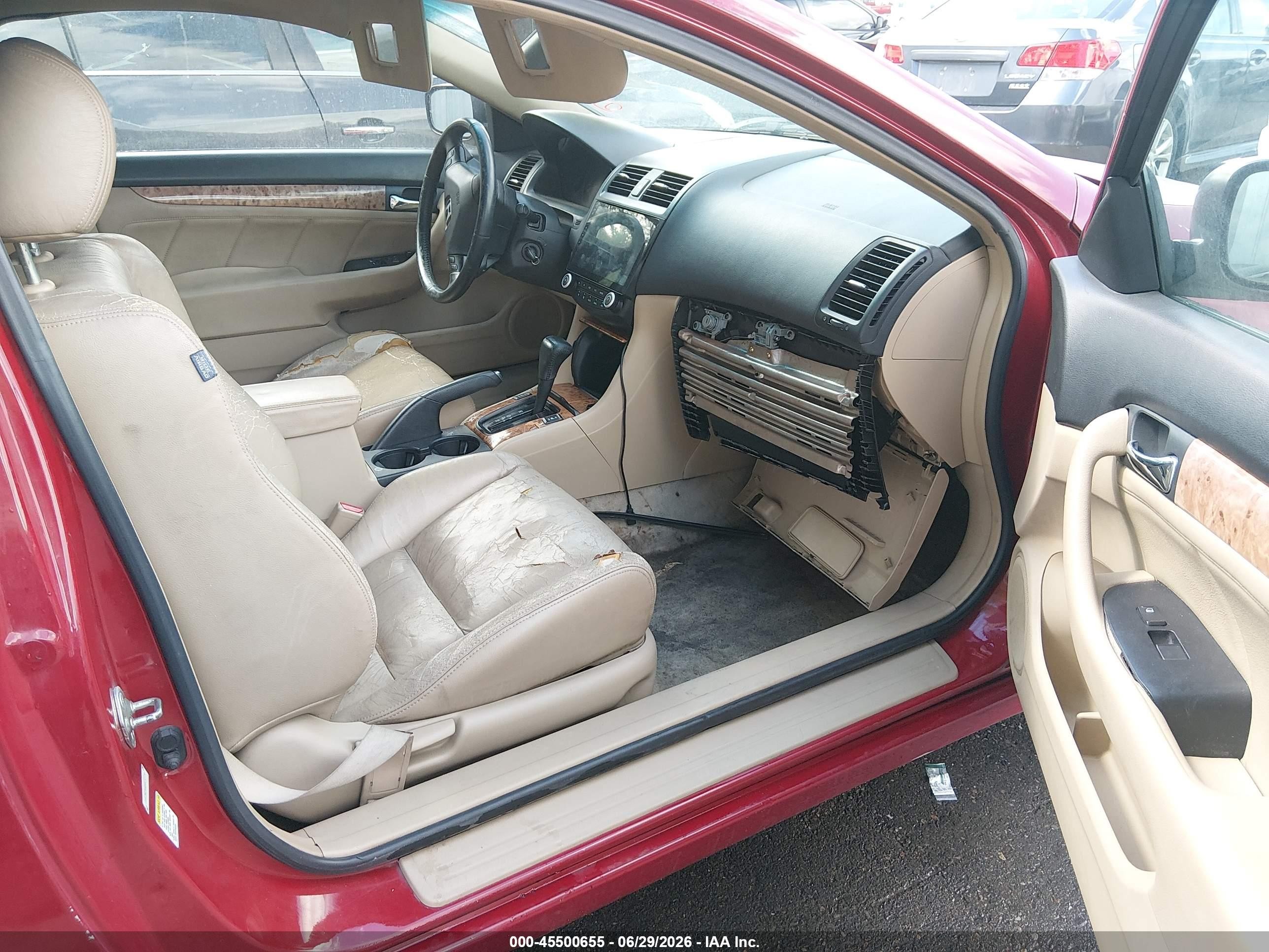 2003 Honda Accord 3.0 Ex Red vin: 1HGCM82683A023379