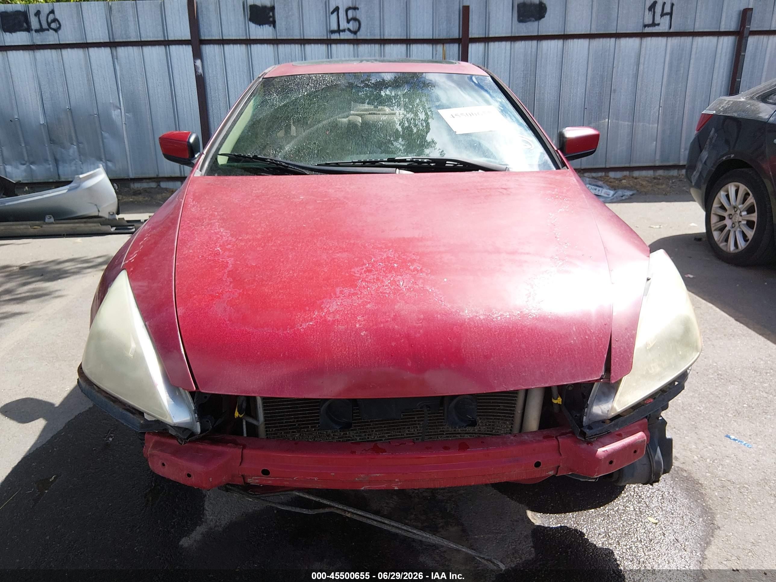 2003 Honda Accord 3.0 Ex Red vin: 1HGCM82683A023379