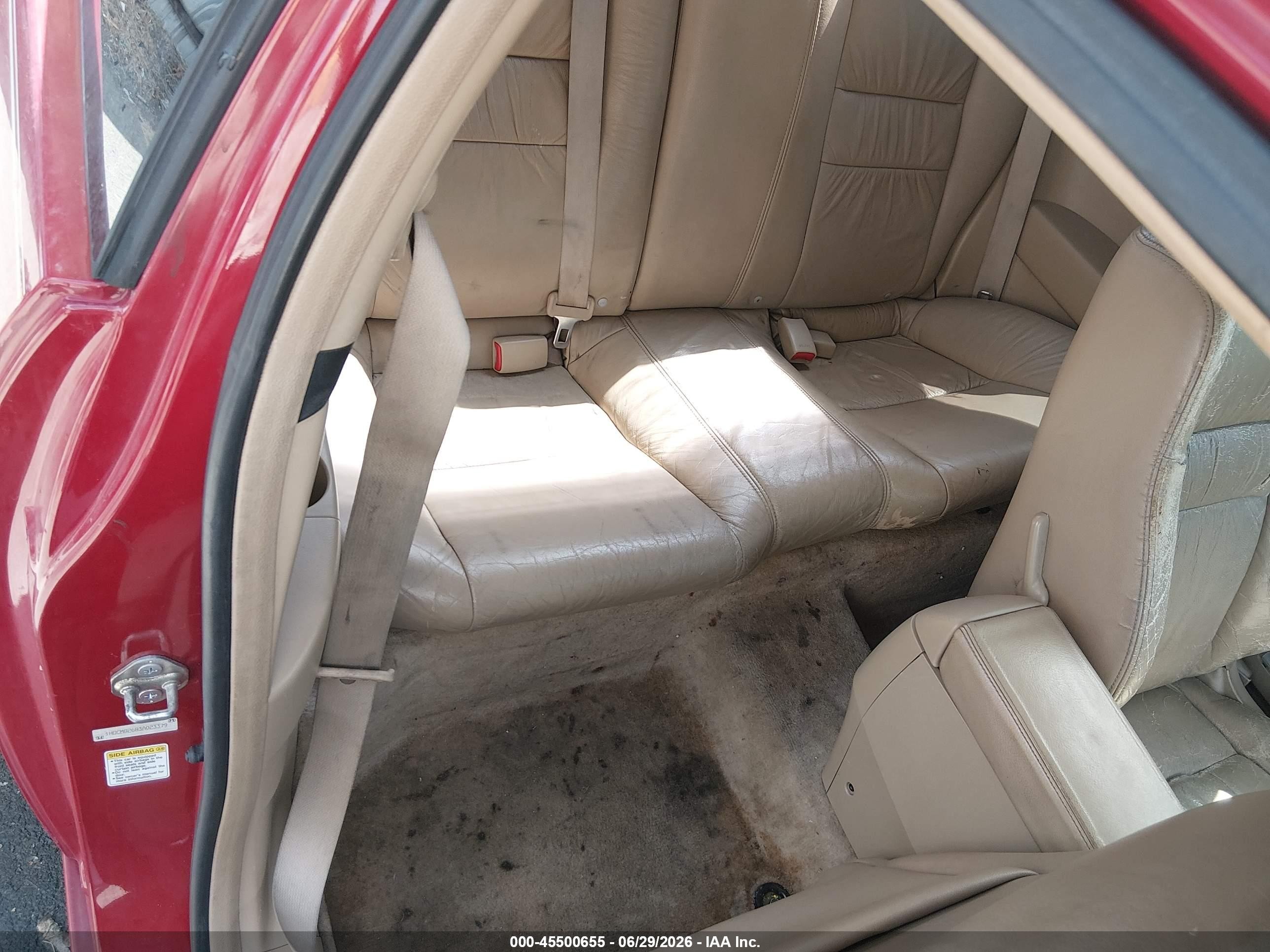 2003 Honda Accord 3.0 Ex Red vin: 1HGCM82683A023379