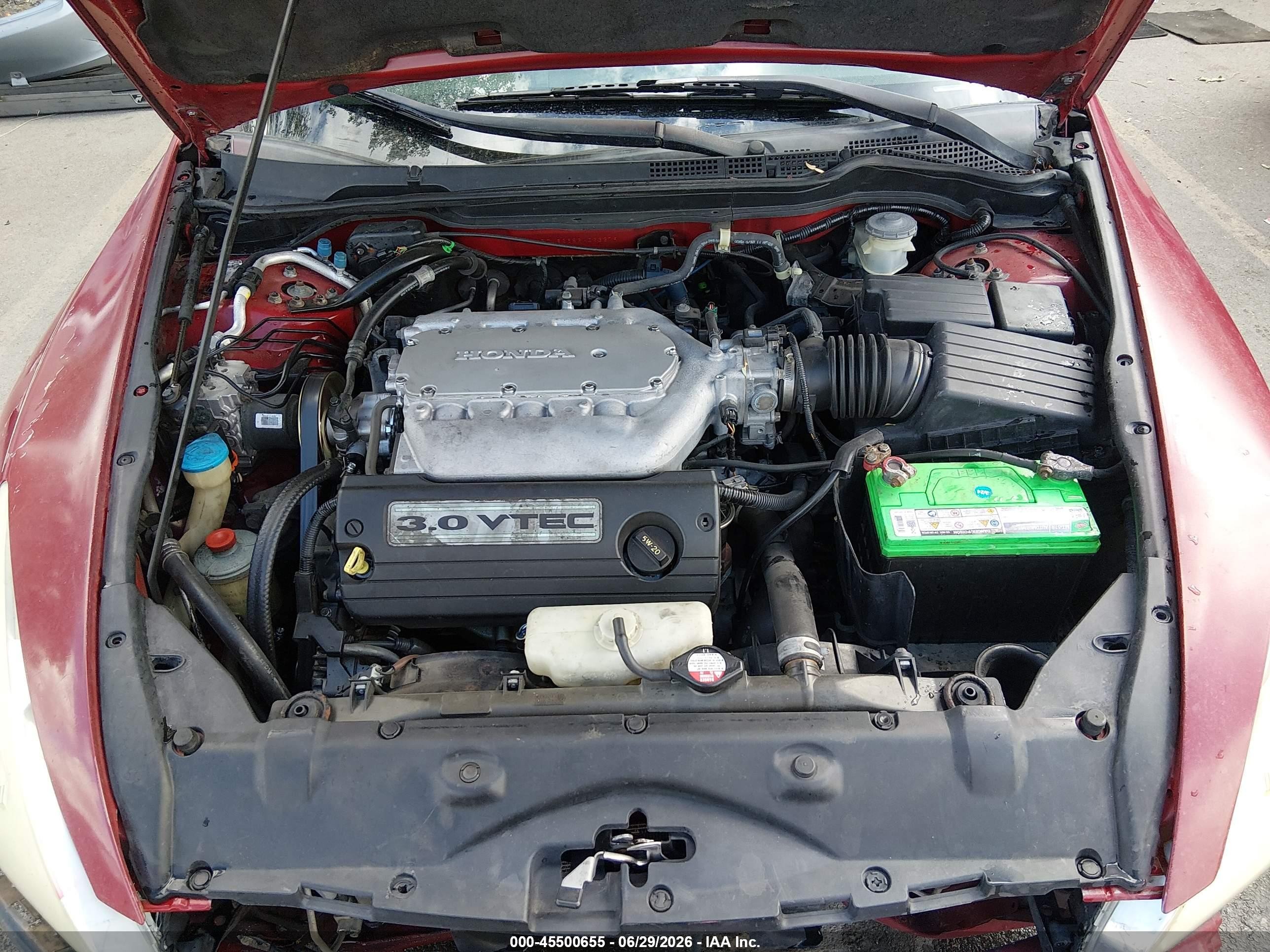 2003 Honda Accord 3.0 Ex Red vin: 1HGCM82683A023379