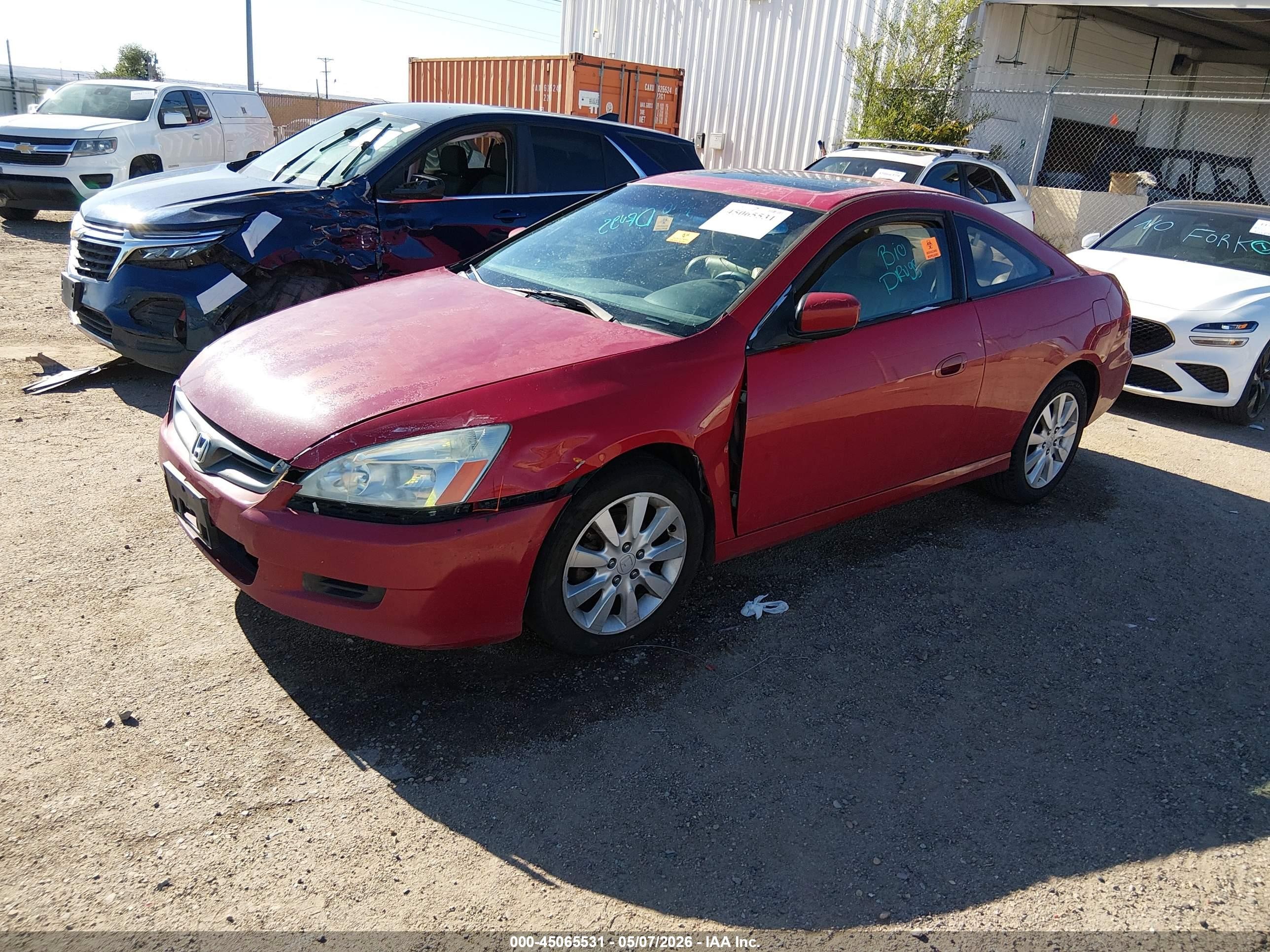 2006 Honda Accord 3.0 Ex Red vin: 1HGCM82686A012998