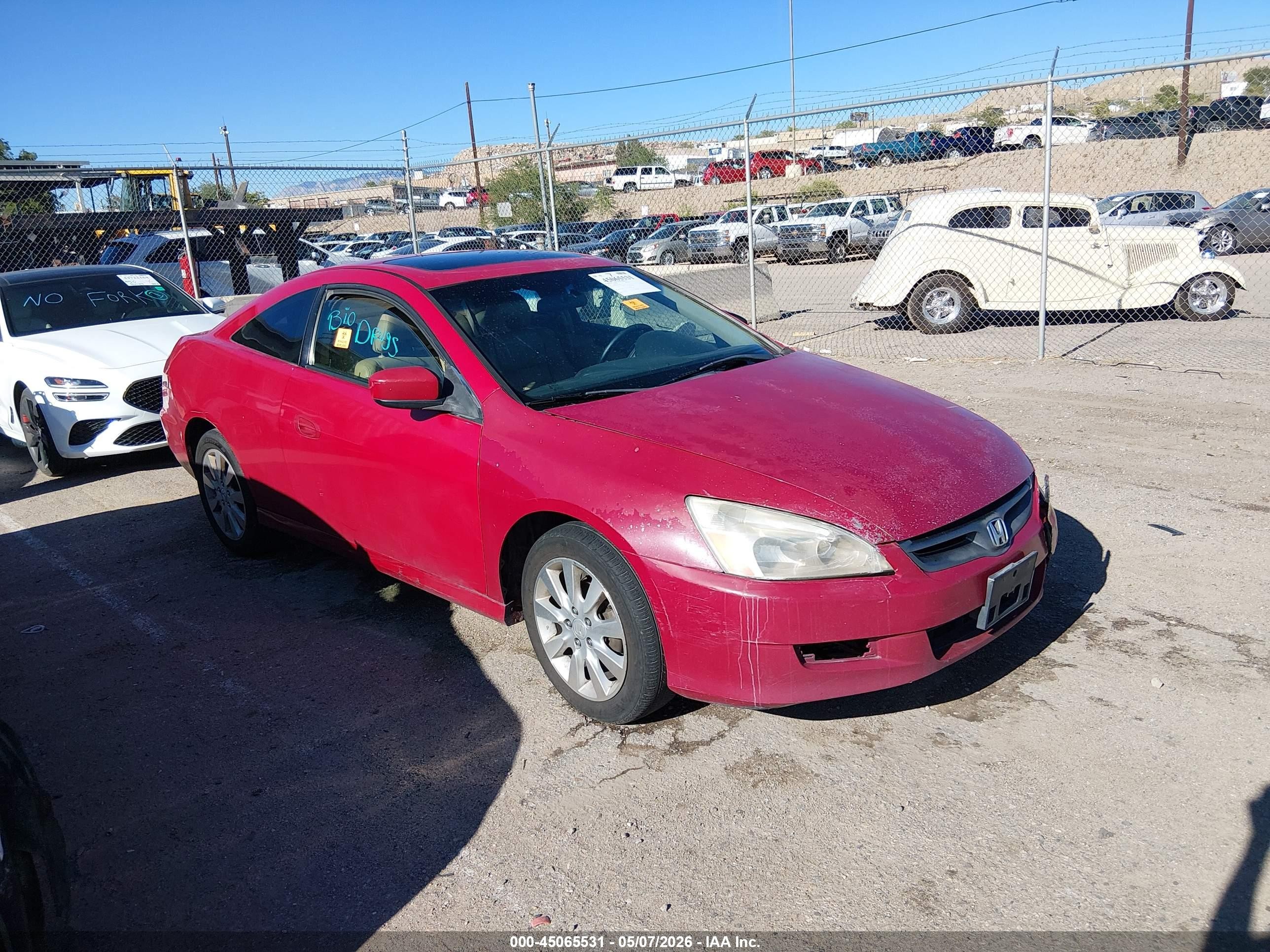 2006 Honda Accord 3.0 Ex Красный vin: 1HGCM82686A012998