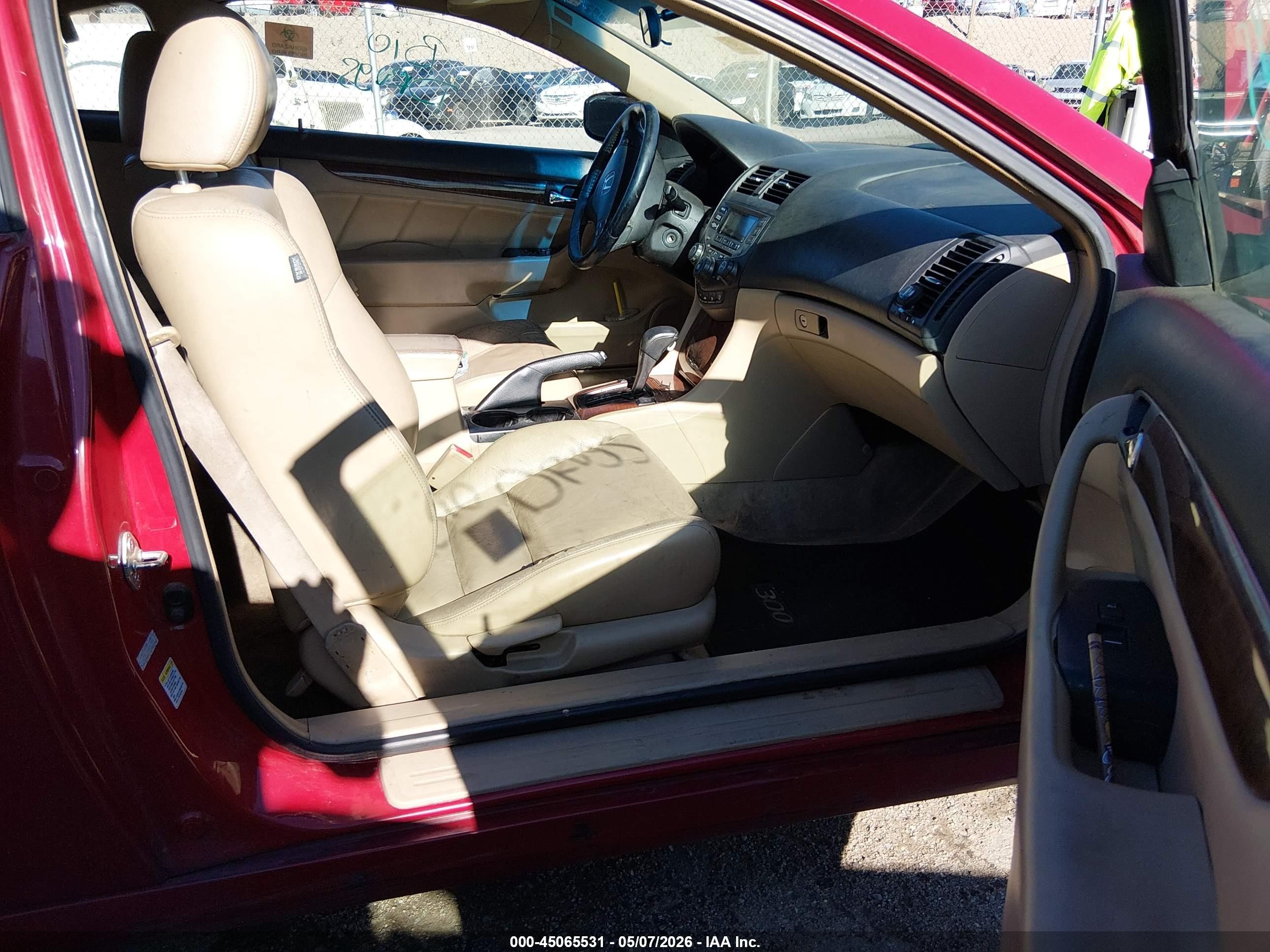 2006 Honda Accord 3.0 Ex Red vin: 1HGCM82686A012998