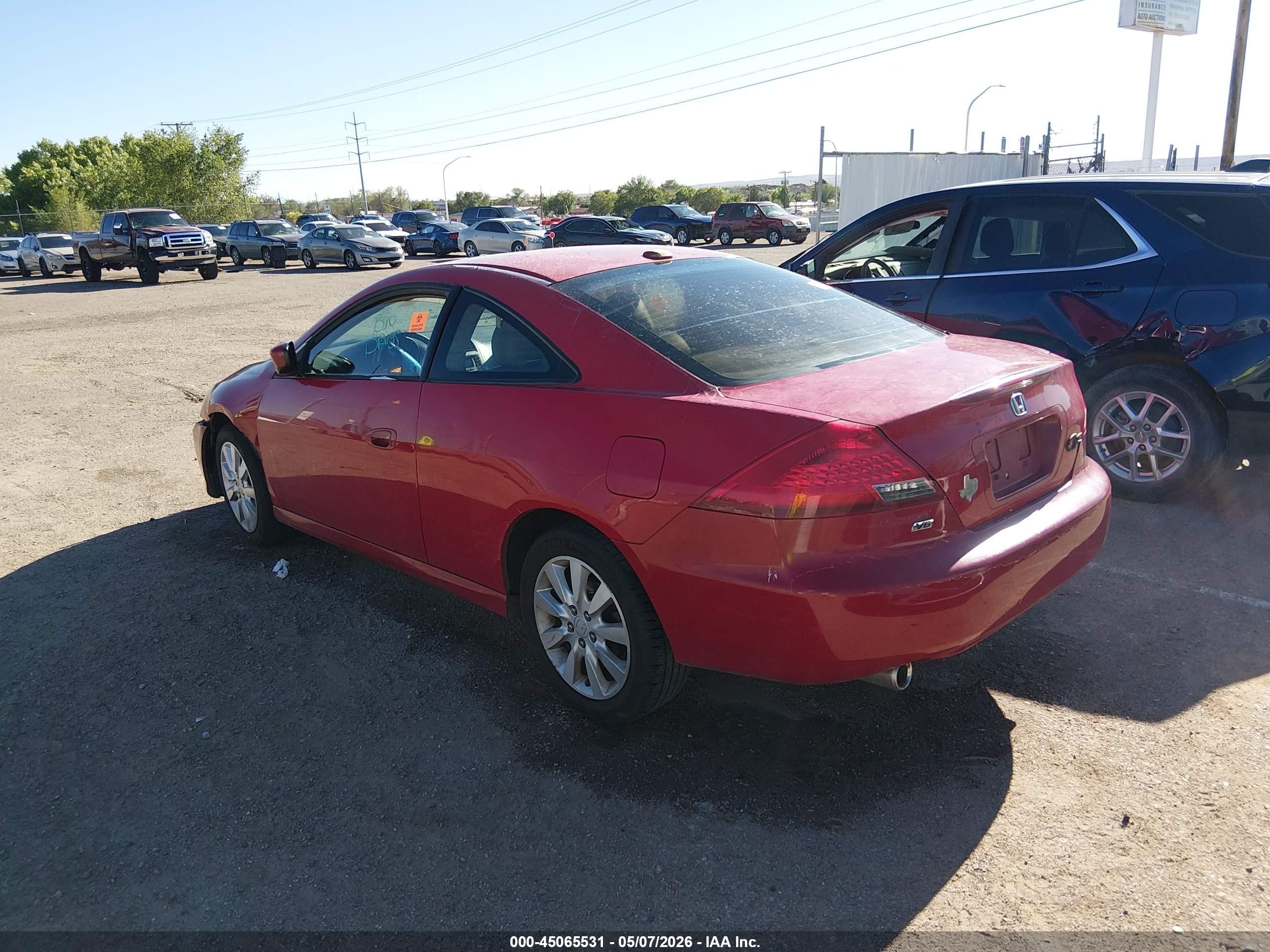 2006 Honda Accord 3.0 Ex Red vin: 1HGCM82686A012998