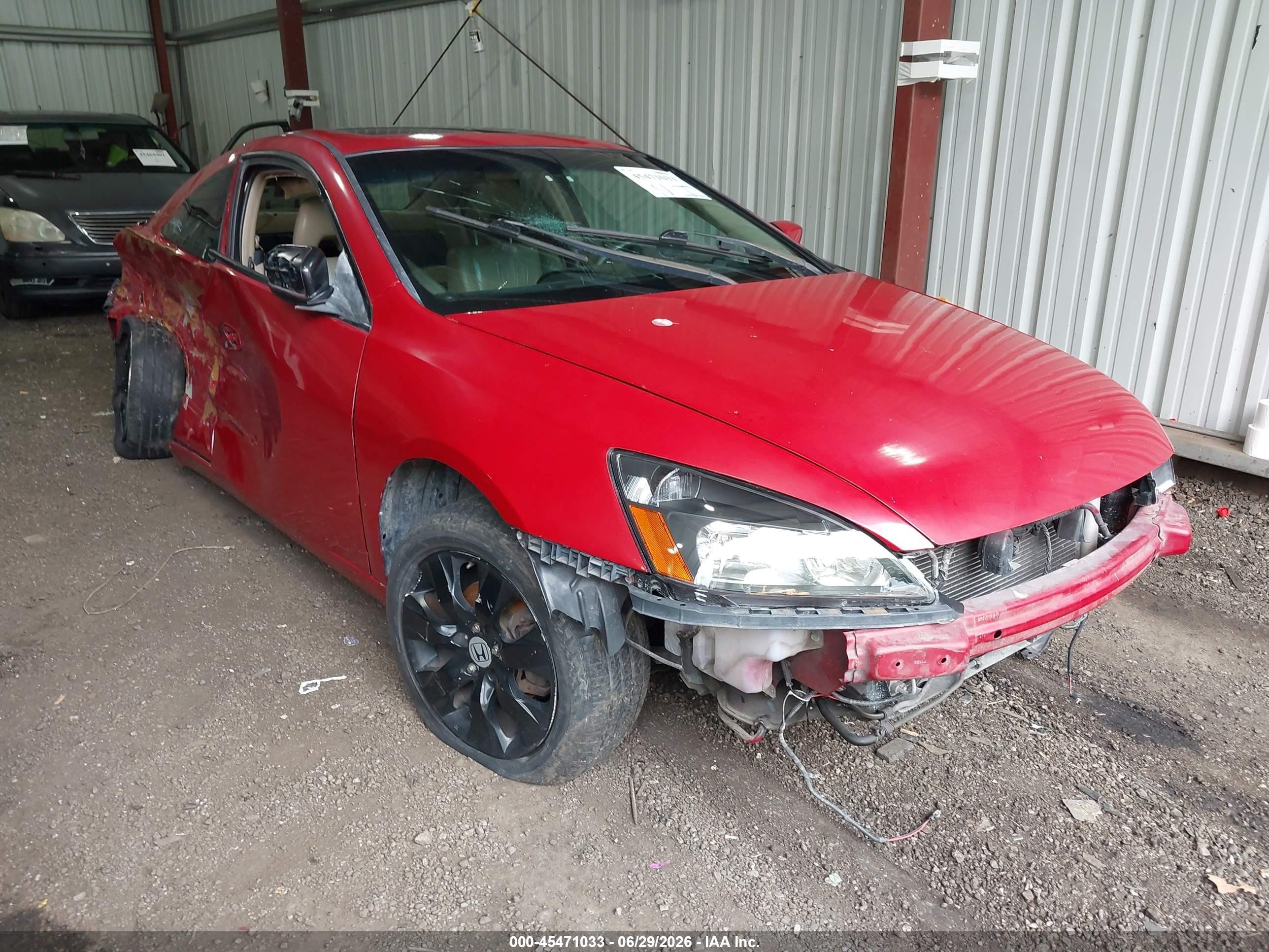 2004 Honda Accord 3.0 Ex Red vin: 1HGCM82694A002218
