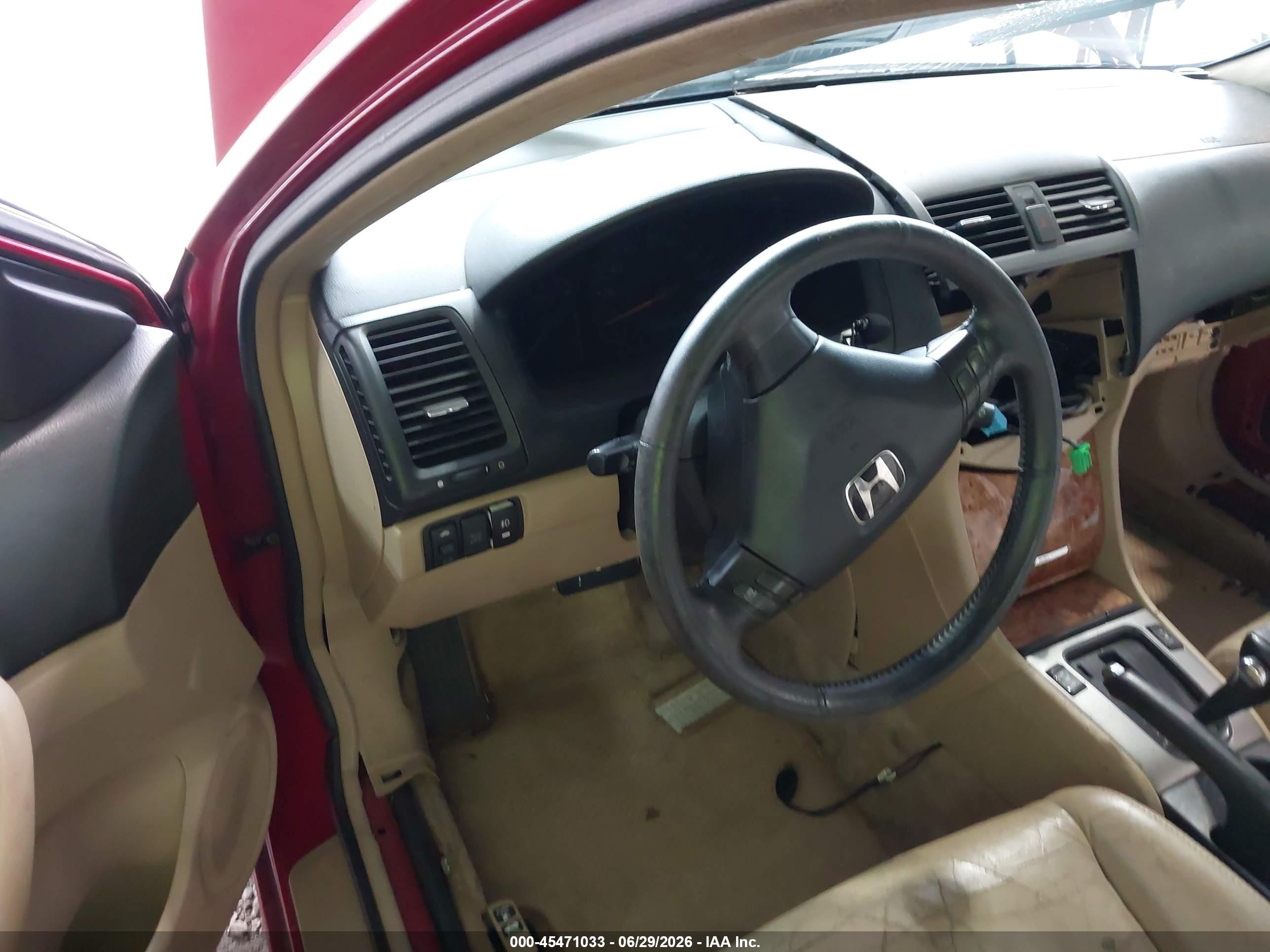 2004 Honda Accord 3.0 Ex Red vin: 1HGCM82694A002218