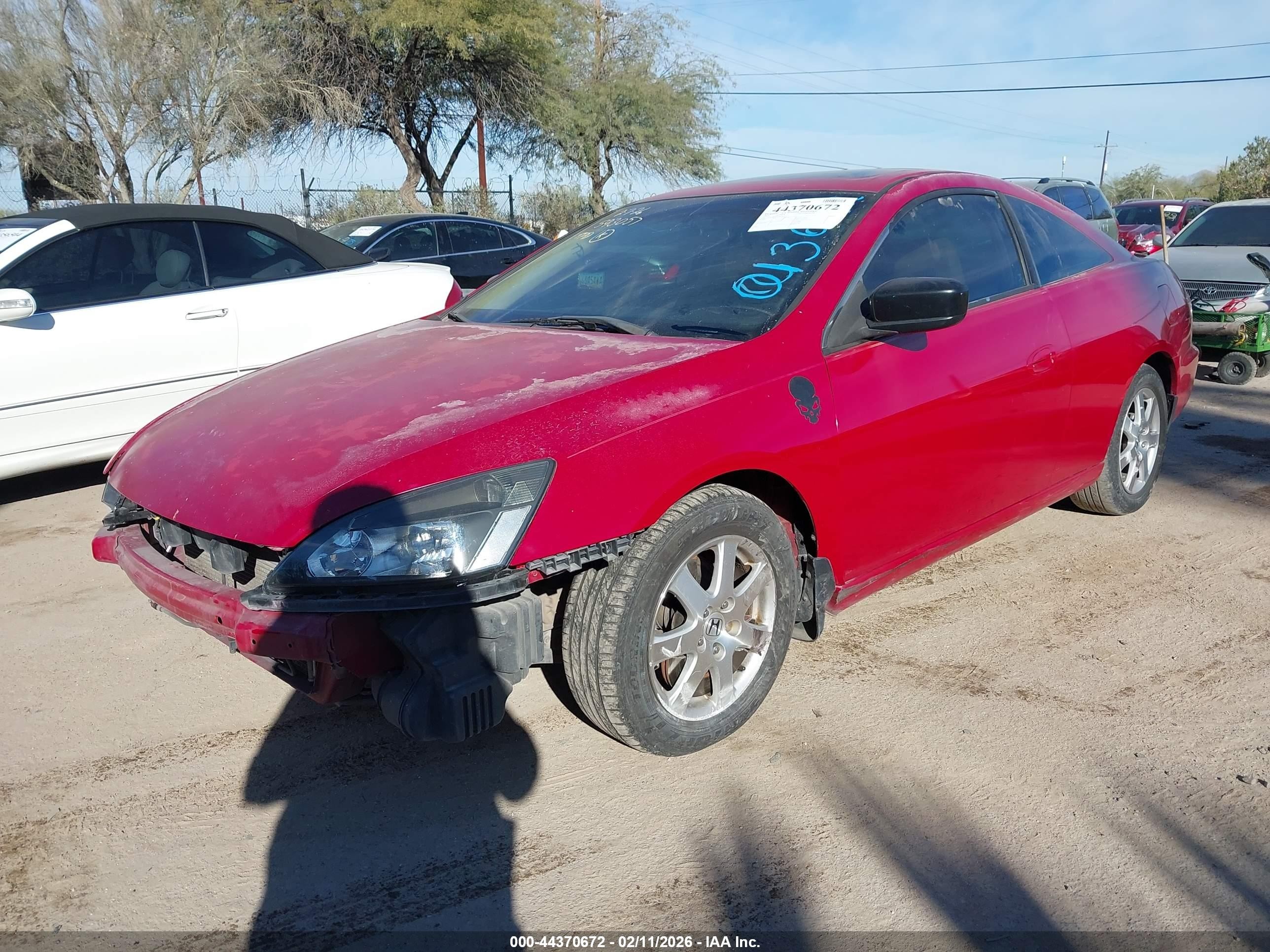 2005 Honda Accord Cpe Ex-l V6 Red vin: 1HGCM82695A013642