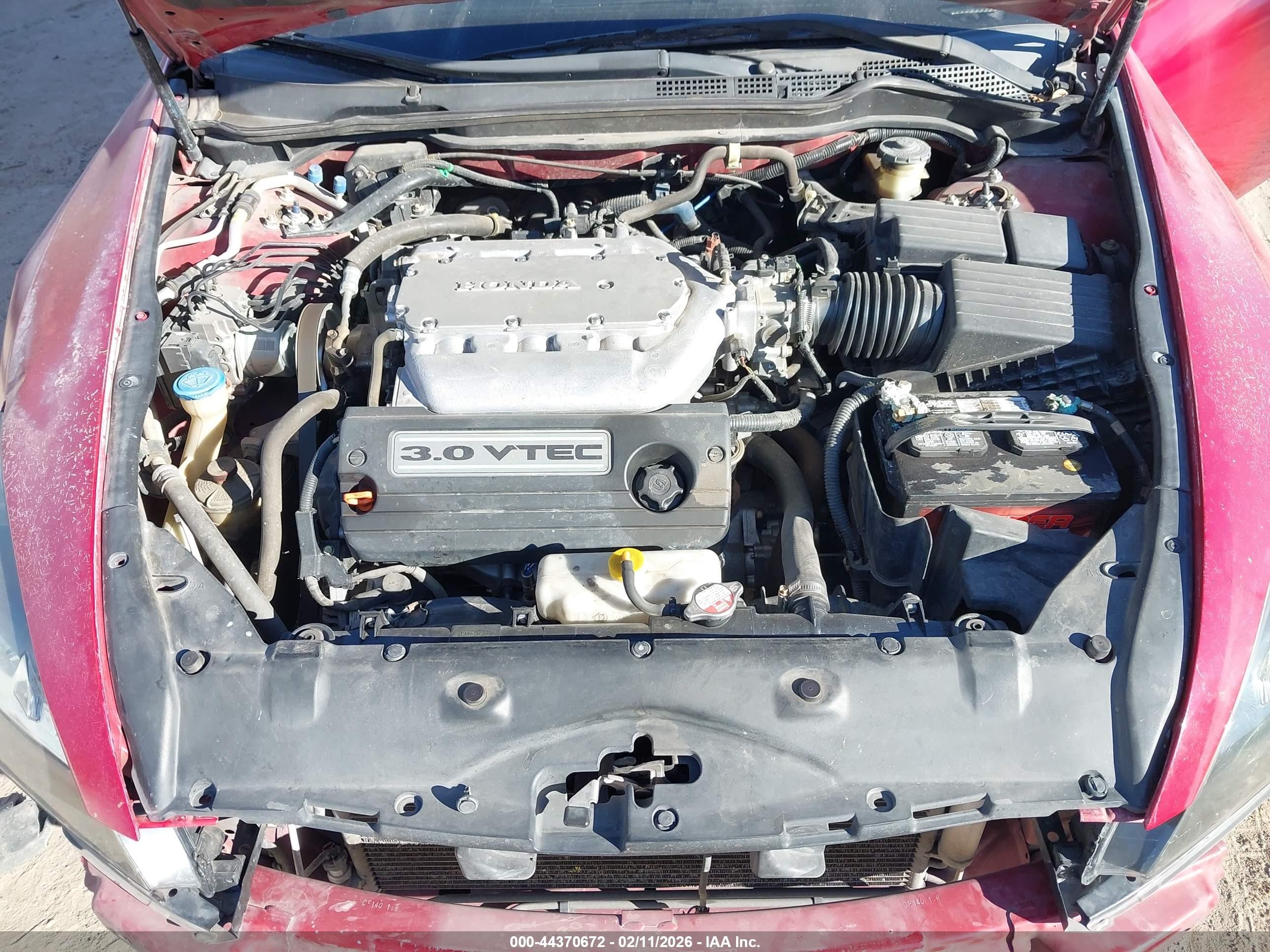 2005 Honda Accord Cpe Ex-l V6 Red vin: 1HGCM82695A013642