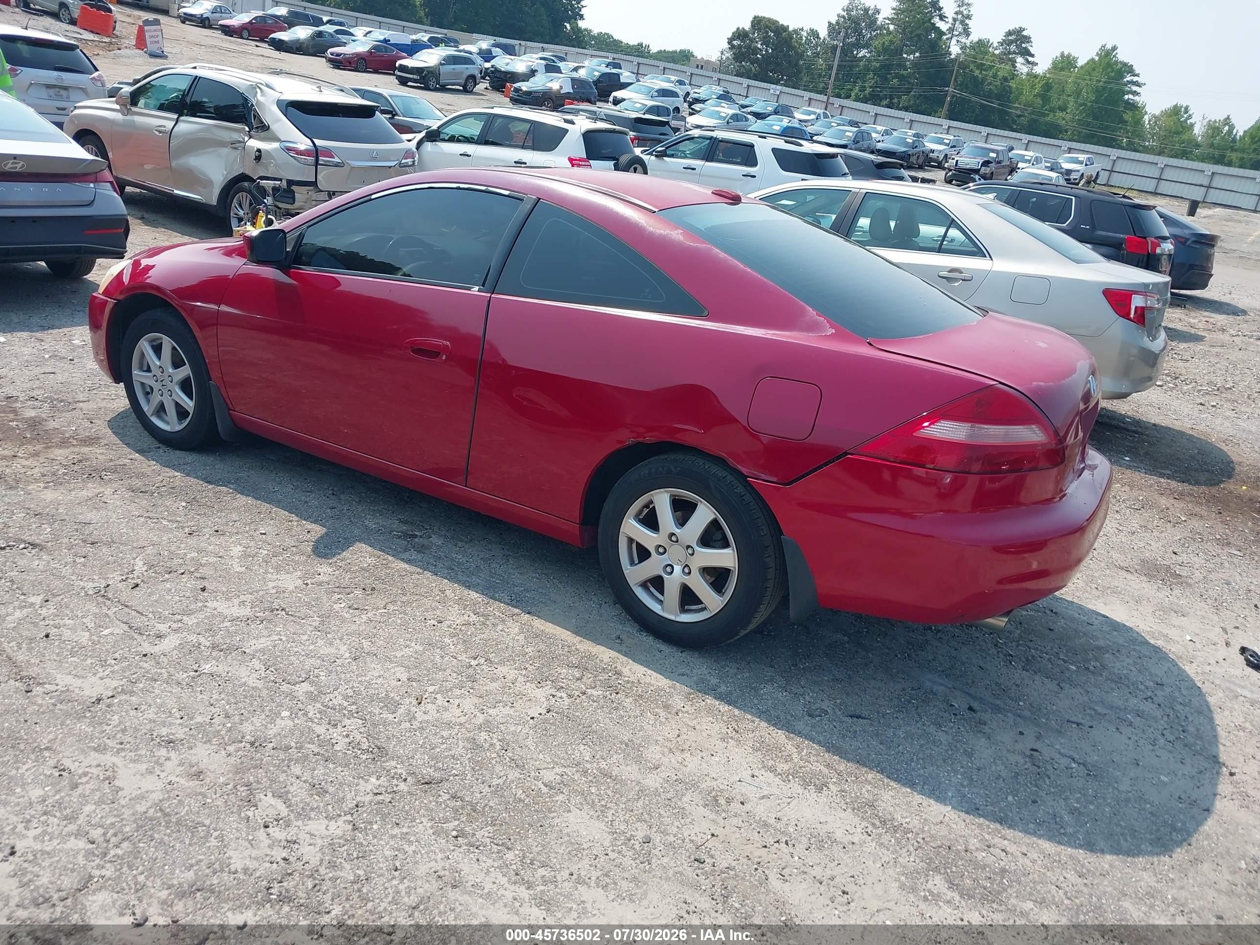2005 Honda Accord 3.0 Ex Red vin: 1HGCM82755A004297