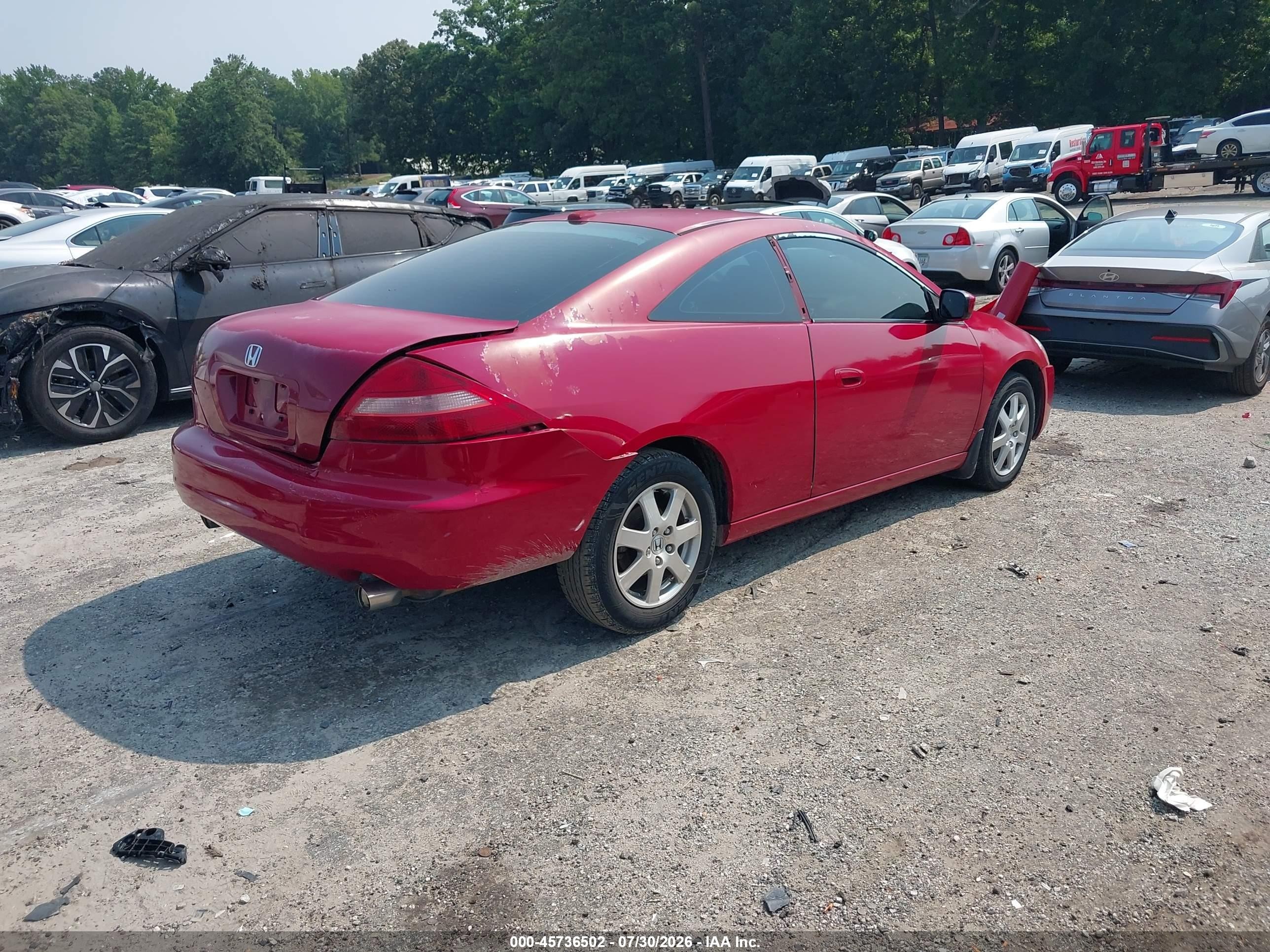 2005 Honda Accord 3.0 Ex Red vin: 1HGCM82755A004297