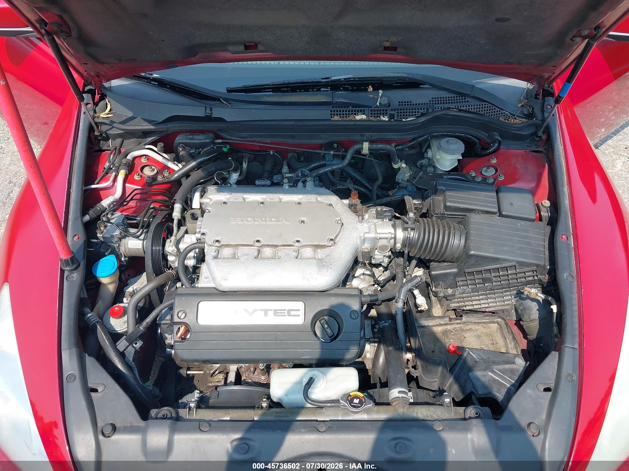 2005 Honda Accord 3.0 Ex Red vin: 1HGCM82755A004297