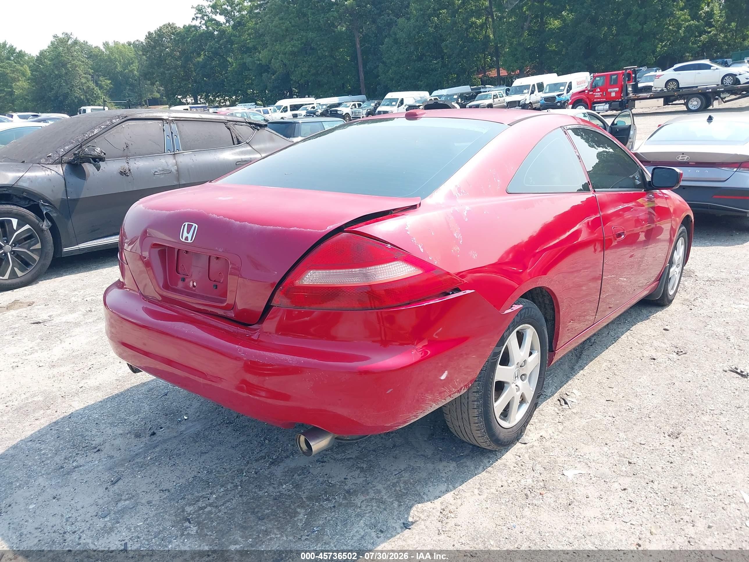 2005 Honda Accord 3.0 Ex Red vin: 1HGCM82755A004297