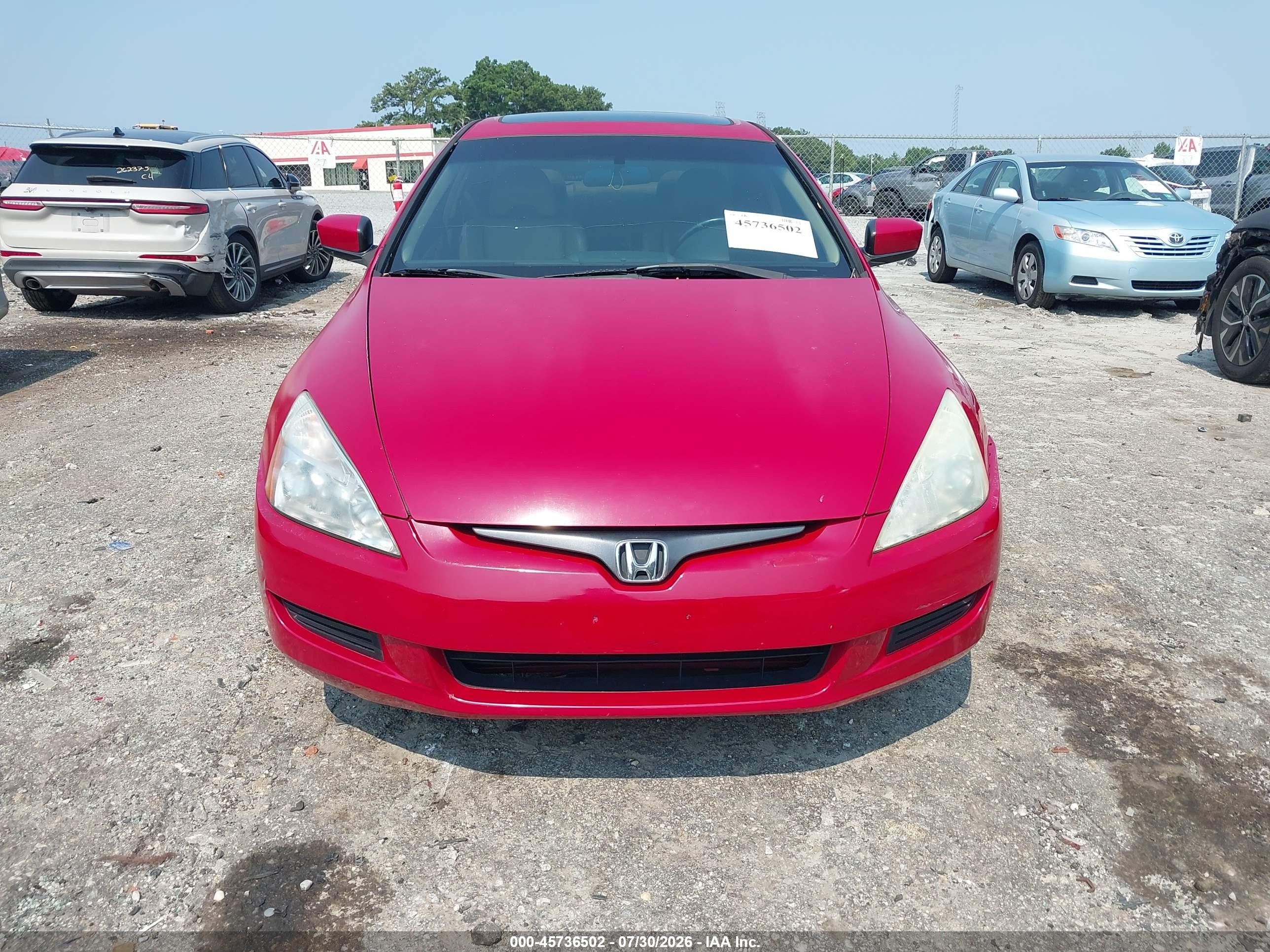 2005 Honda Accord 3.0 Ex Red vin: 1HGCM82755A004297