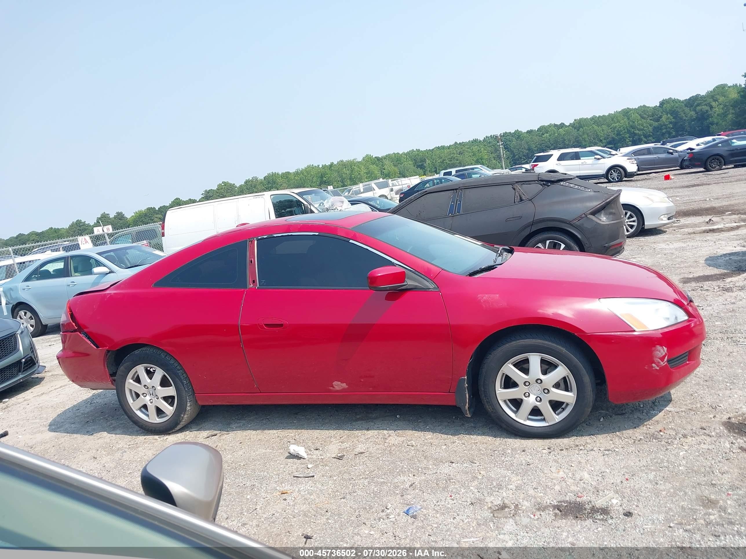 2005 Honda Accord 3.0 Ex Red vin: 1HGCM82755A004297