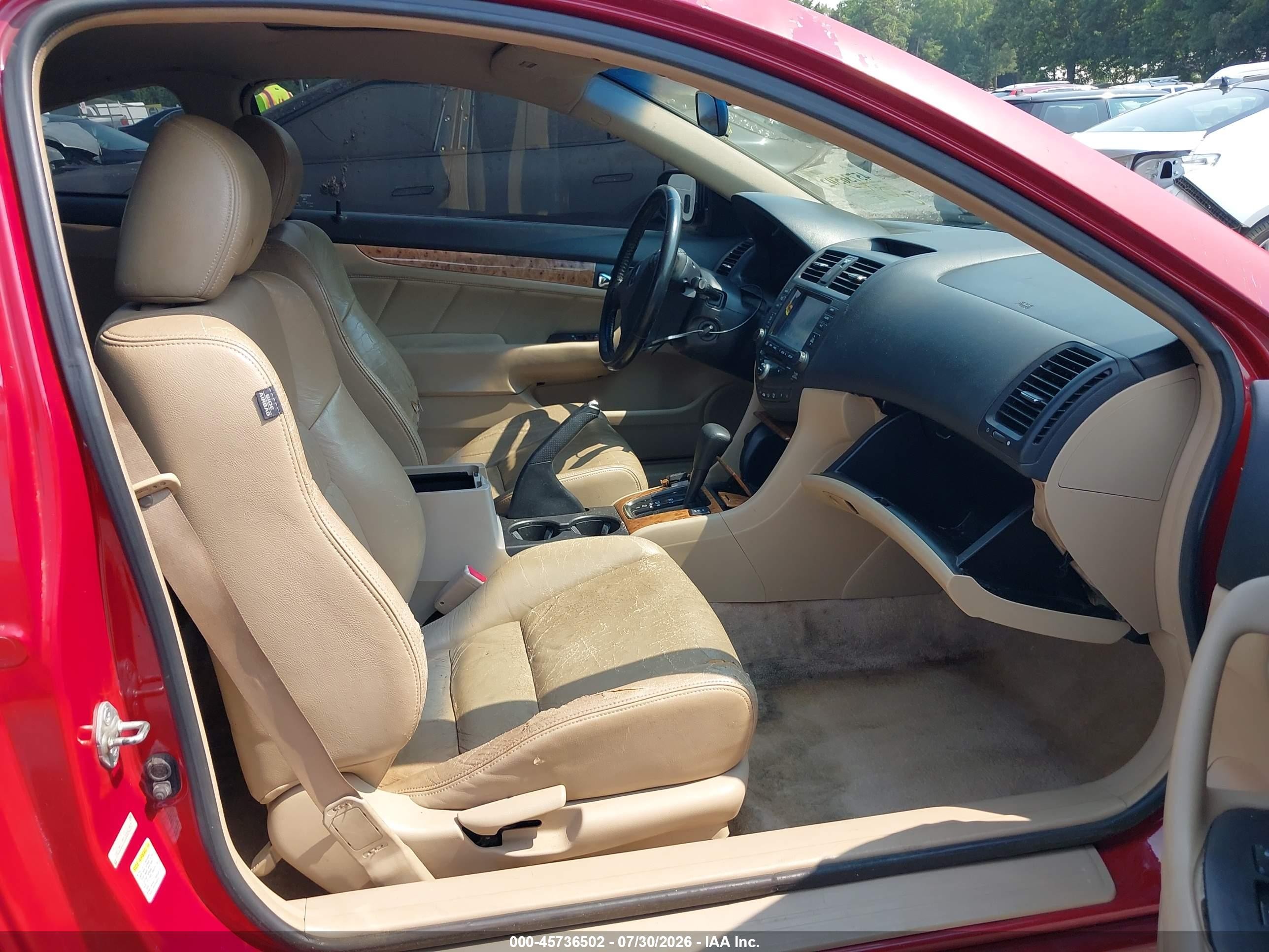 2005 Honda Accord 3.0 Ex Red vin: 1HGCM82755A004297