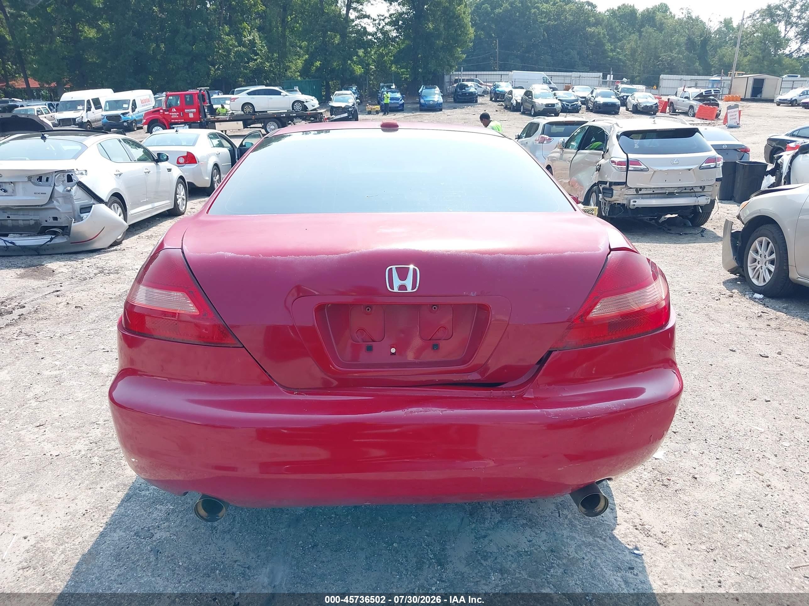 2005 Honda Accord 3.0 Ex Red vin: 1HGCM82755A004297