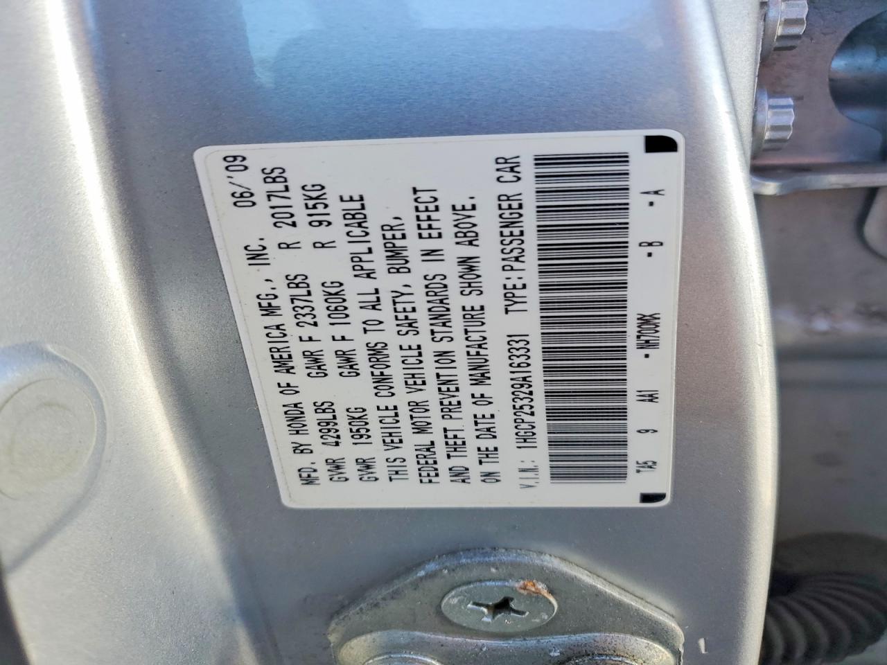 2009 Honda Accord Lx Серебряный vin: 1HGCP25329A163331