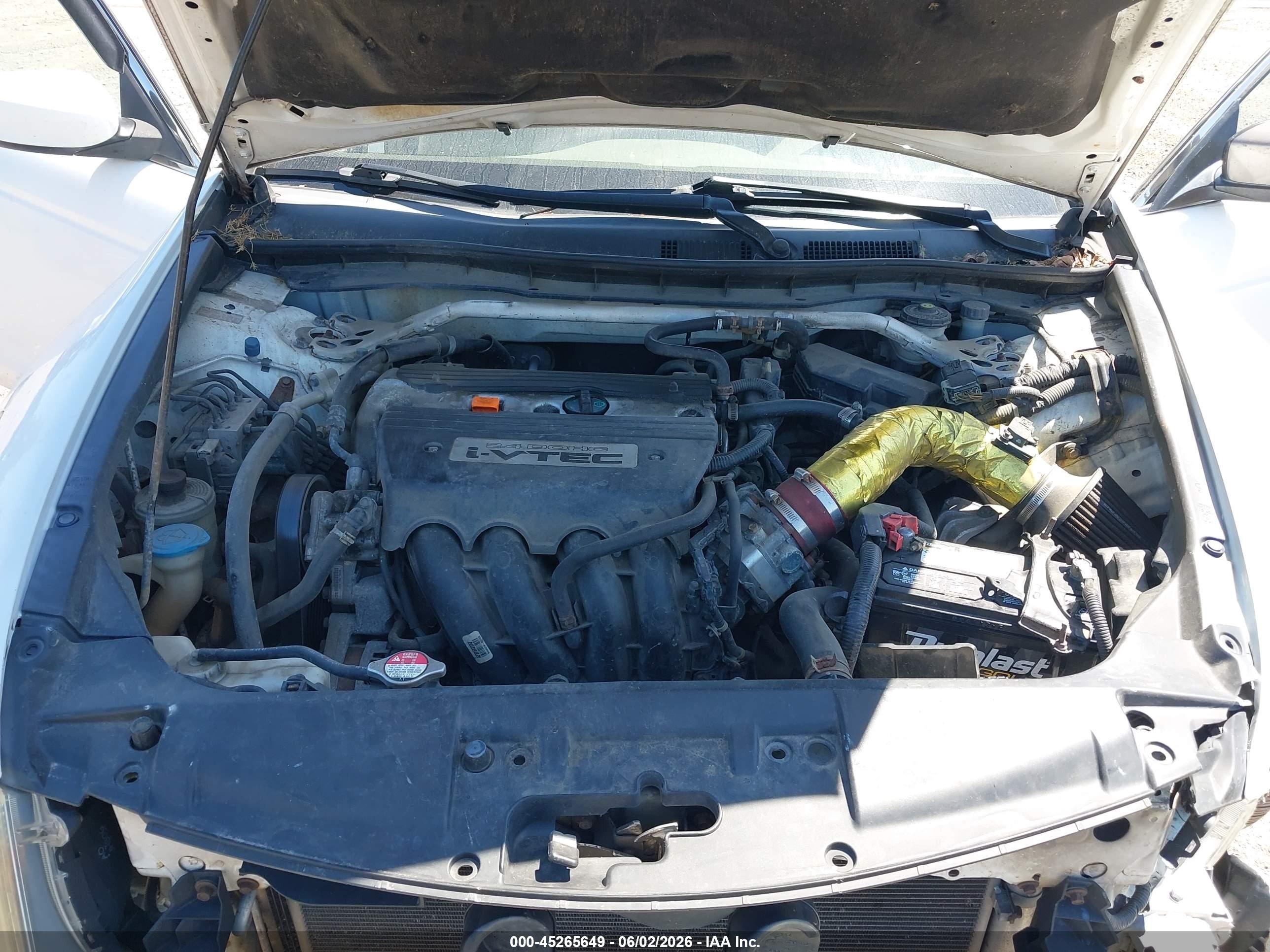 2008 Honda Accord 2.4 Ex White vin: 1HGCP25778A006301
