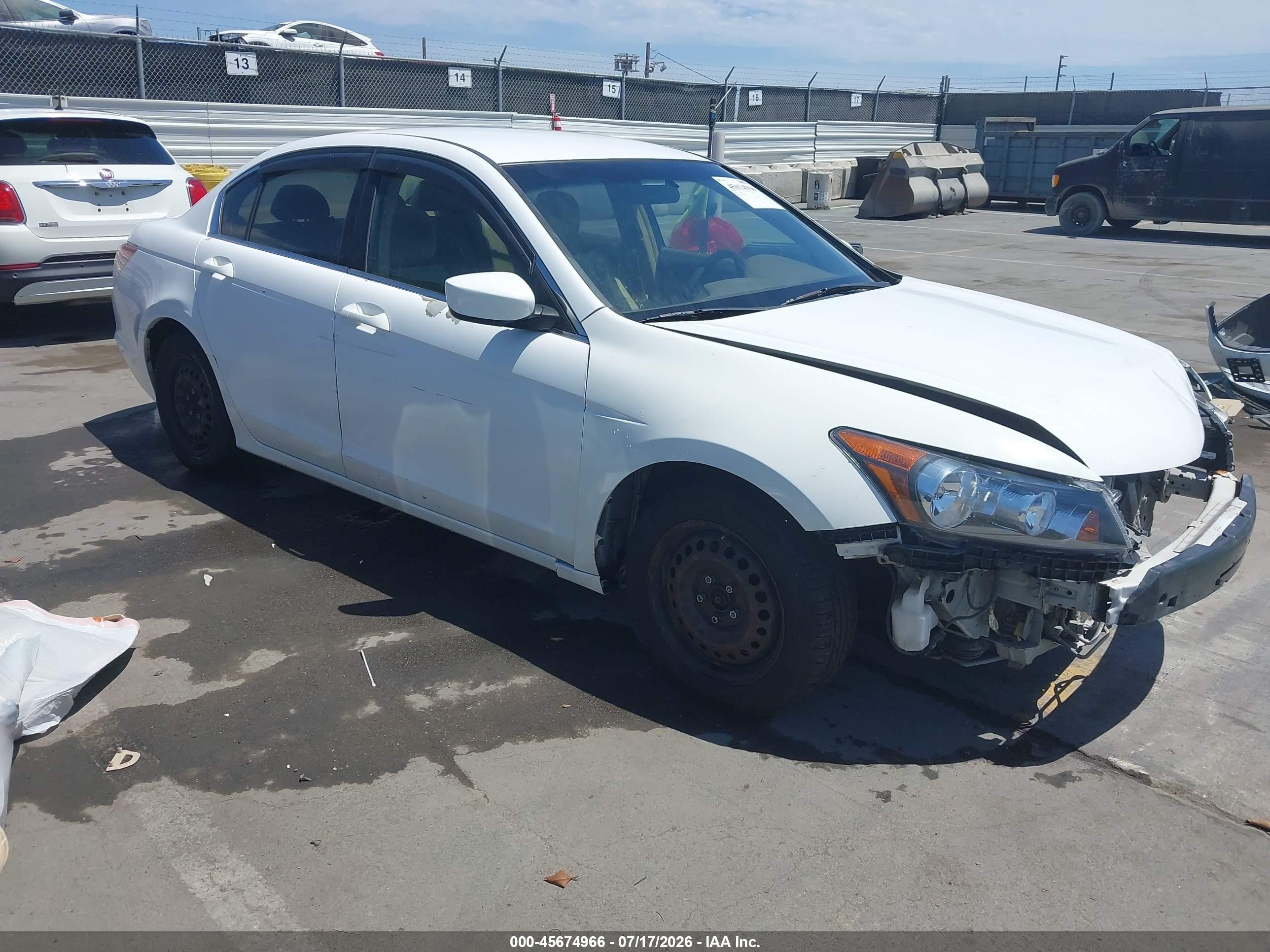 2009 Honda Accord 2.4 Lx White vin: 1HGCP26309A148938