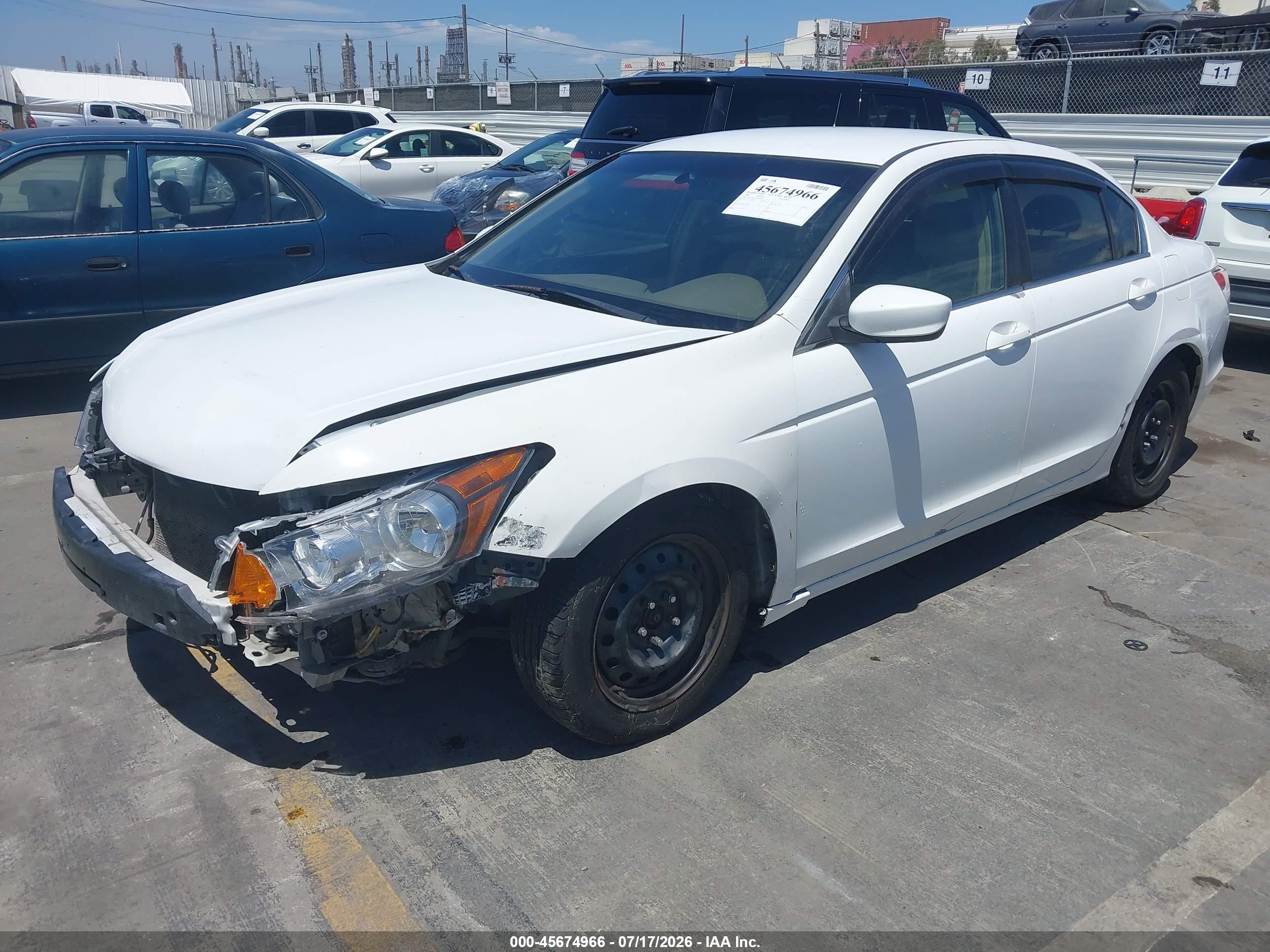 2009 Honda Accord 2.4 Lx White vin: 1HGCP26309A148938