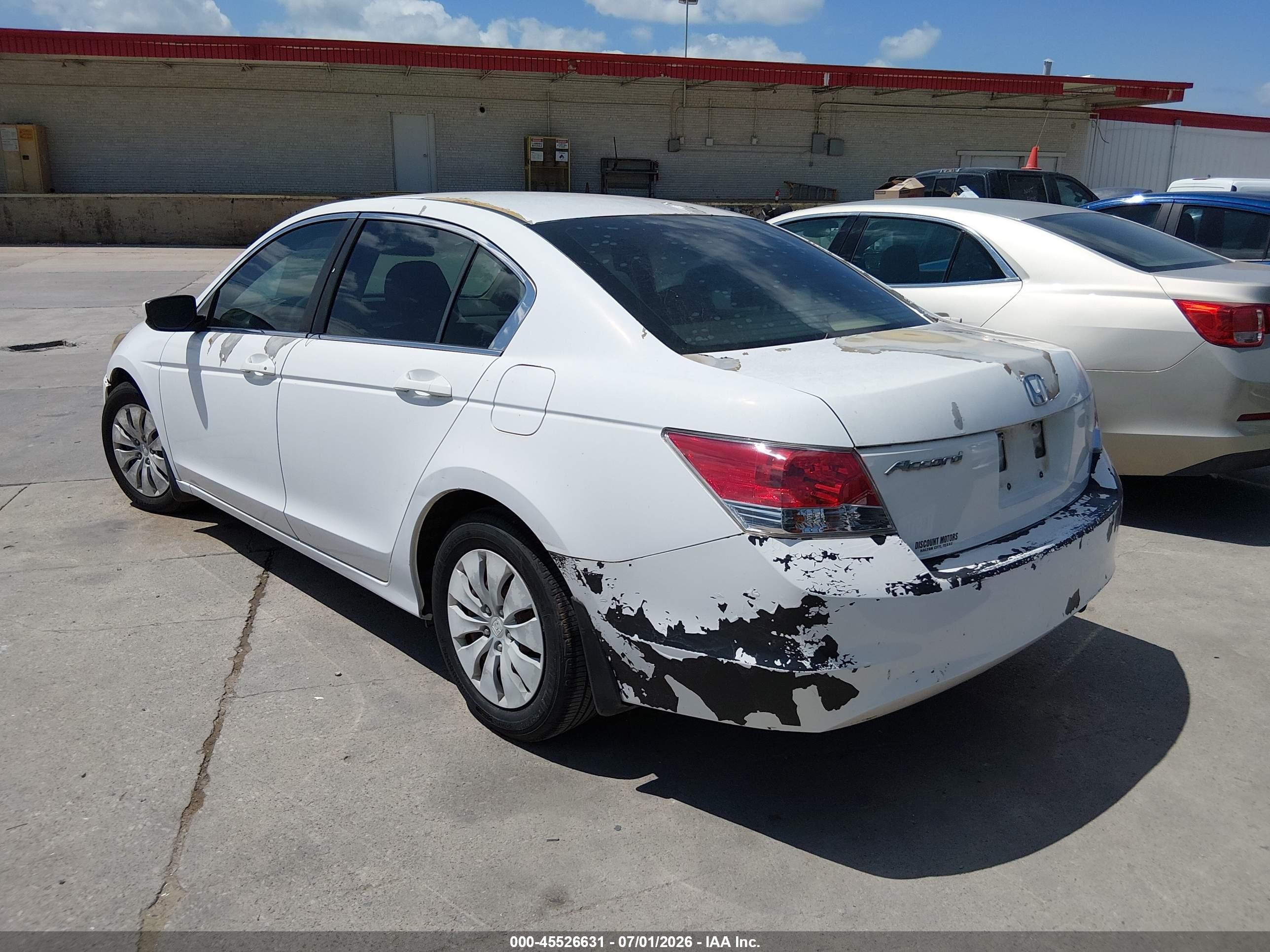 2009 Honda Accord 2.4 Lx White vin: 1HGCP26309A182961