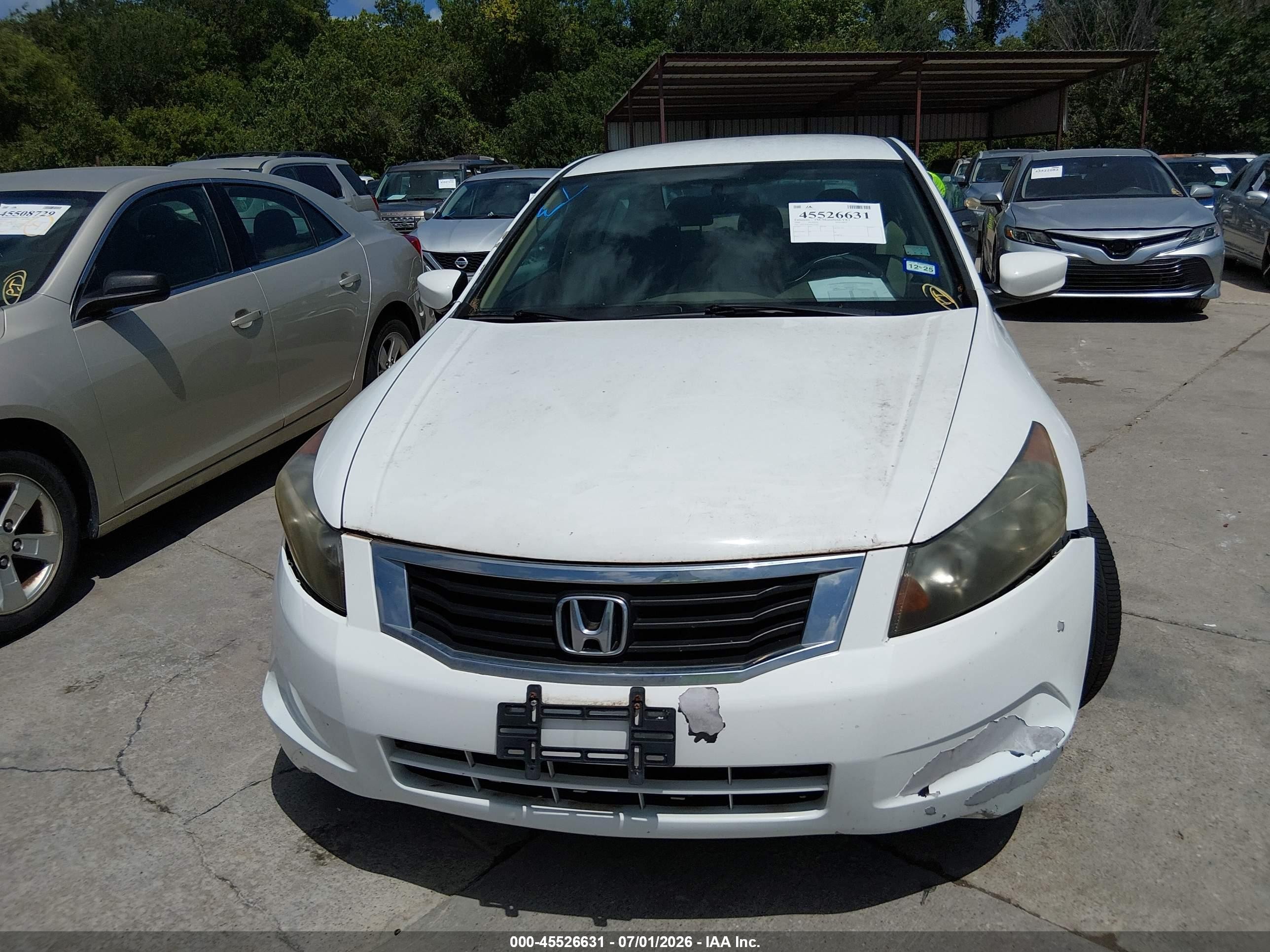 2009 Honda Accord 2.4 Lx White vin: 1HGCP26309A182961