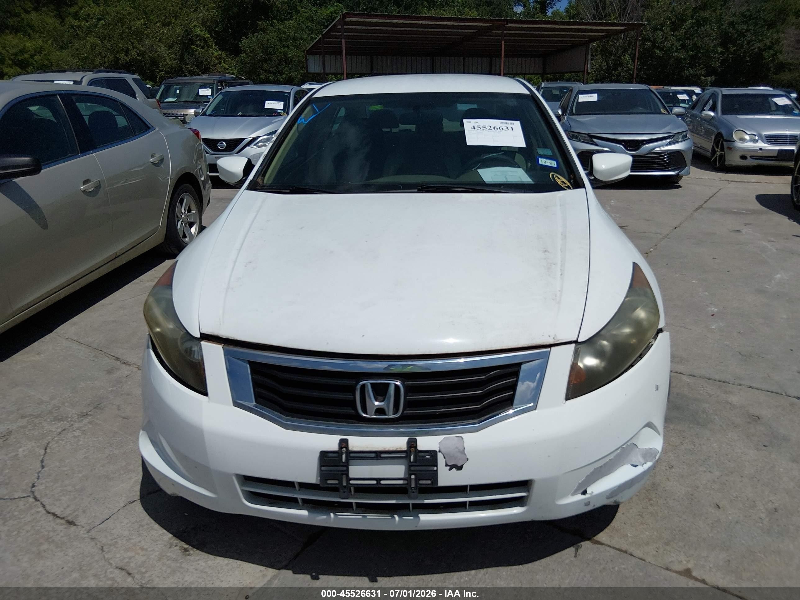 2009 Honda Accord 2.4 Lx White vin: 1HGCP26309A182961