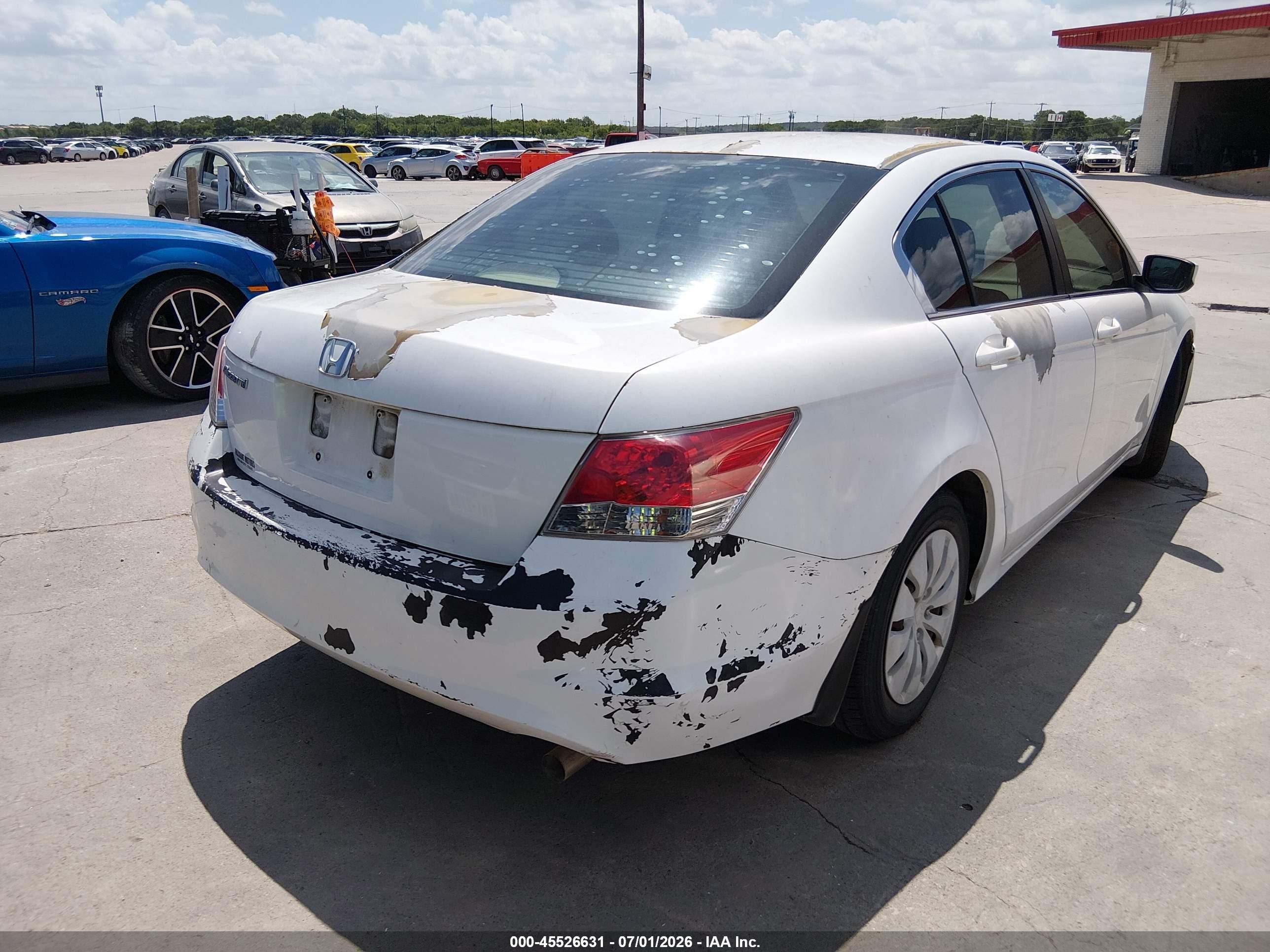 2009 Honda Accord 2.4 Lx White vin: 1HGCP26309A182961