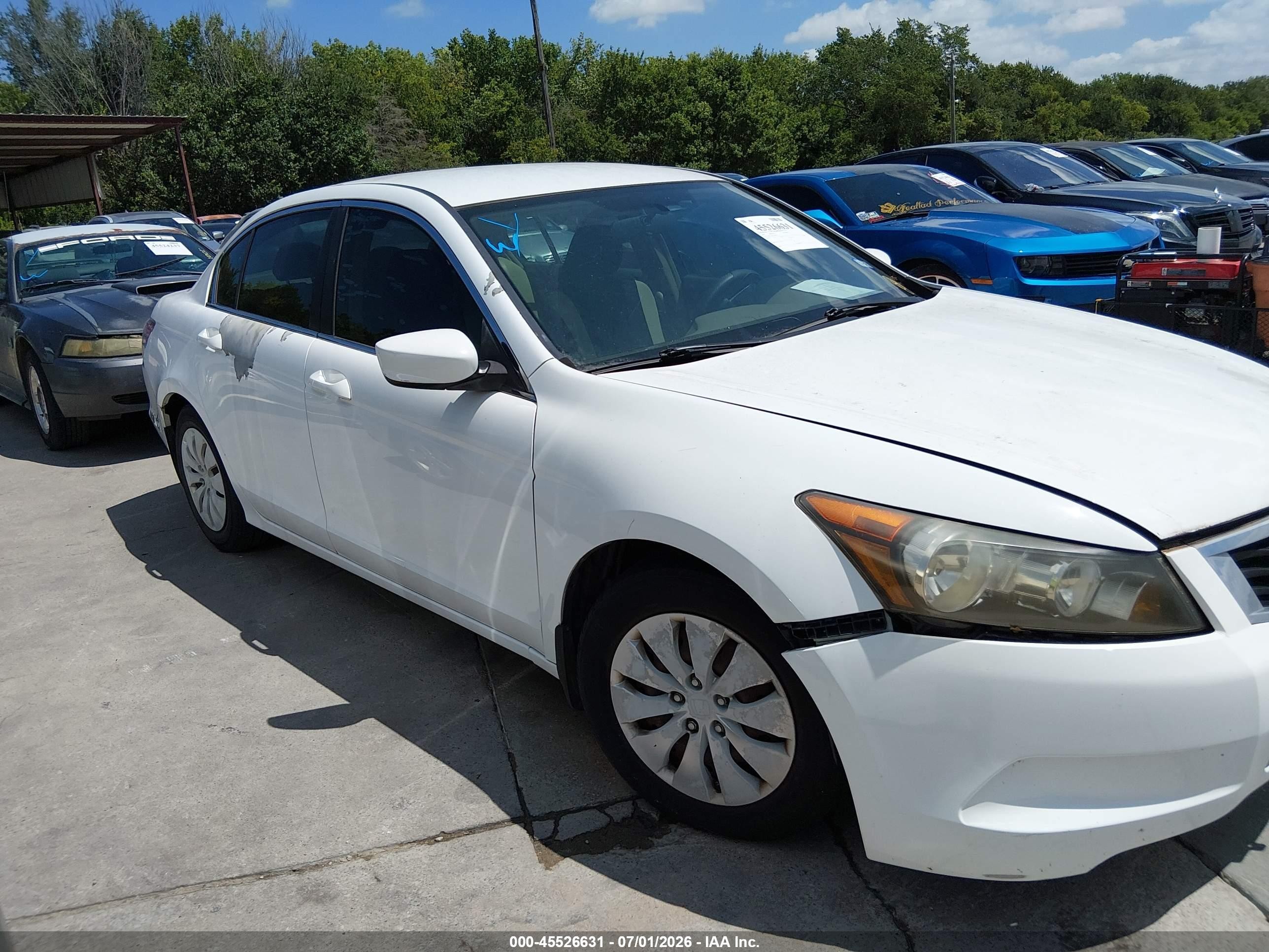 2009 Honda Accord 2.4 Lx White vin: 1HGCP26309A182961