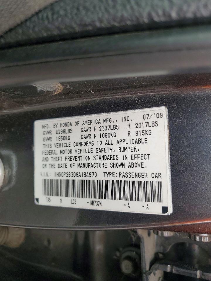 2009 Honda Accord Lx Gray vin: 1HGCP26309A184970