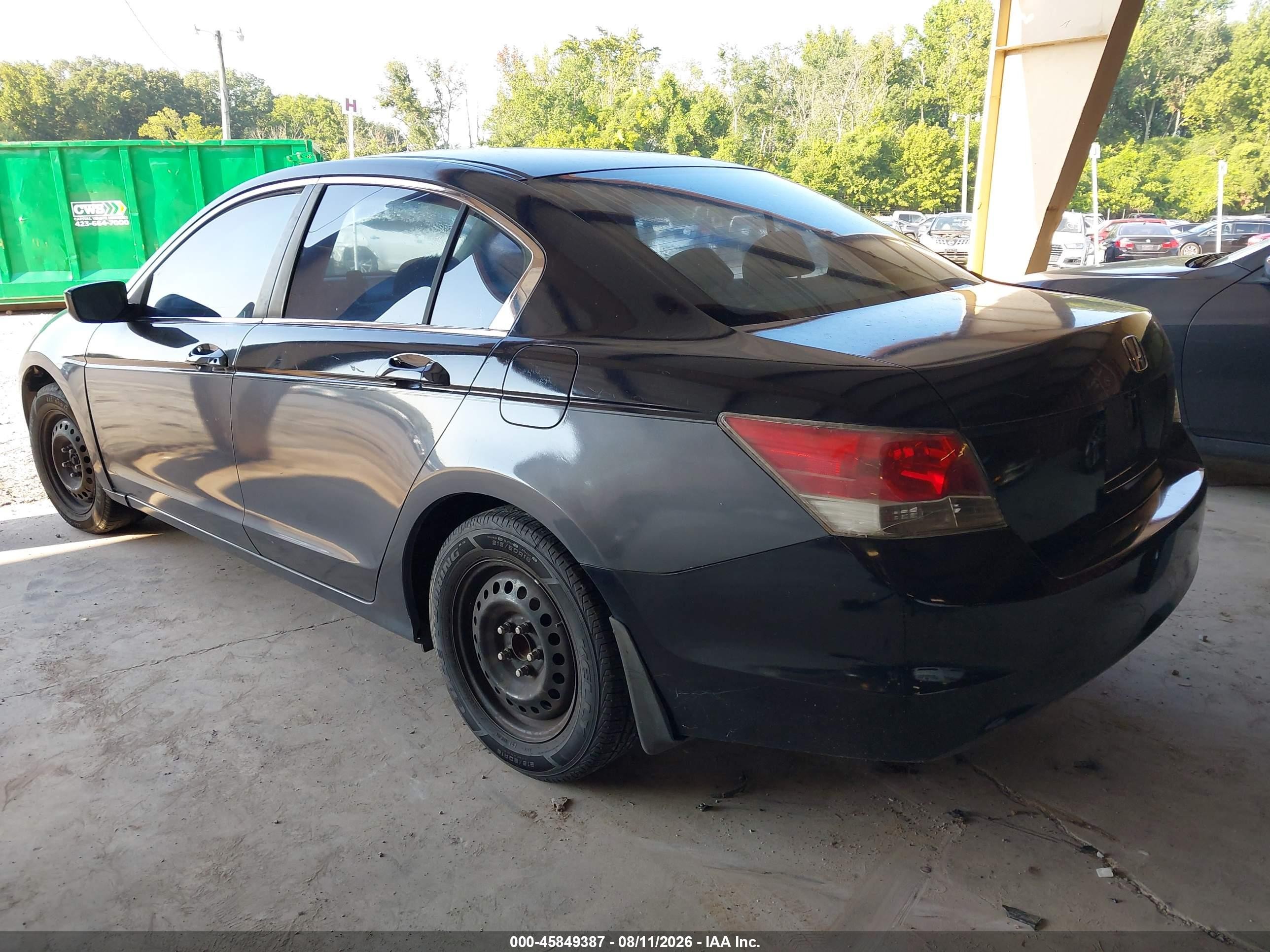 2008 Honda Accord 2.4 Lx Black vin: 1HGCP26318A060351
