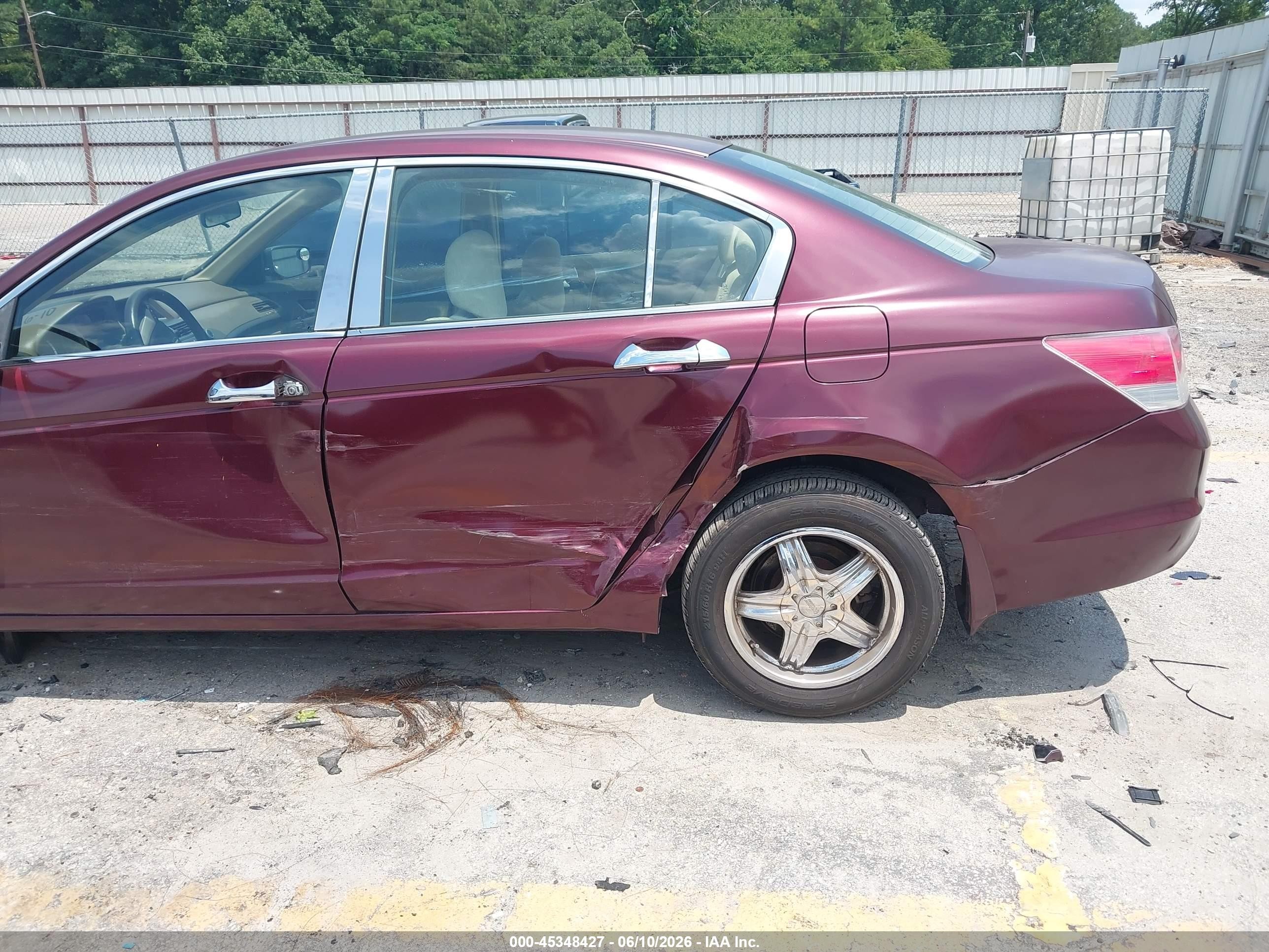 2009 Honda Accord 2.4 Lx Burgundy vin: 1HGCP26319A015508