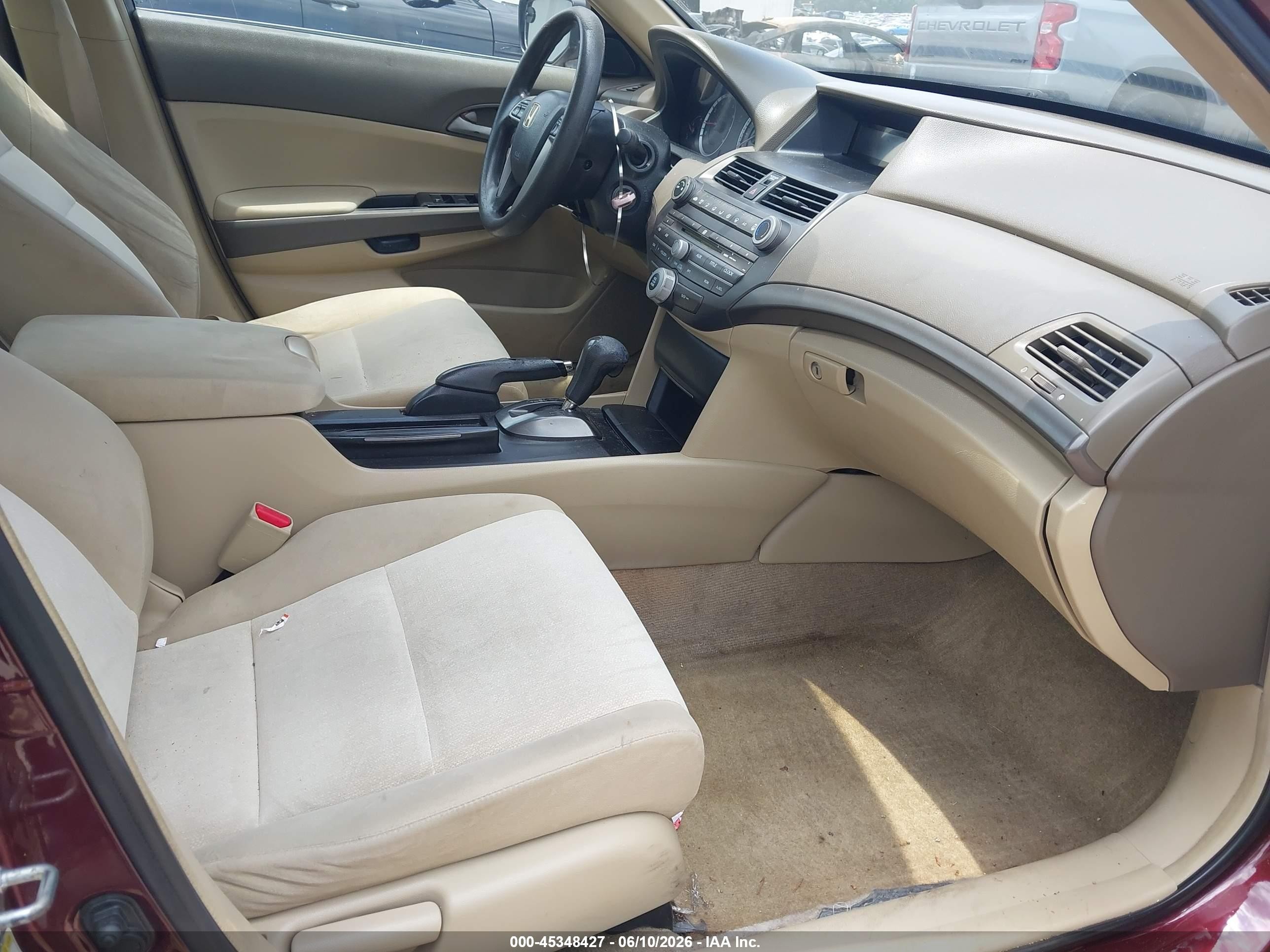2009 Honda Accord 2.4 Lx Burgundy vin: 1HGCP26319A015508