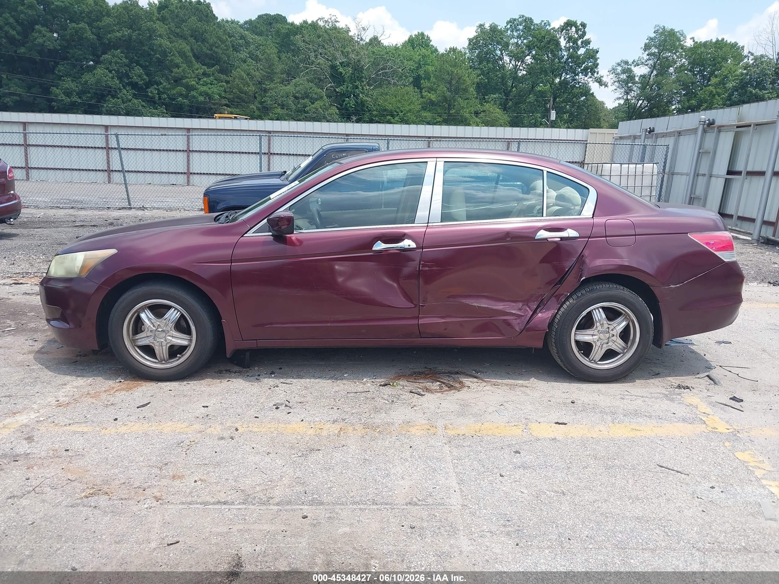 2009 Honda Accord 2.4 Lx Burgundy vin: 1HGCP26319A015508