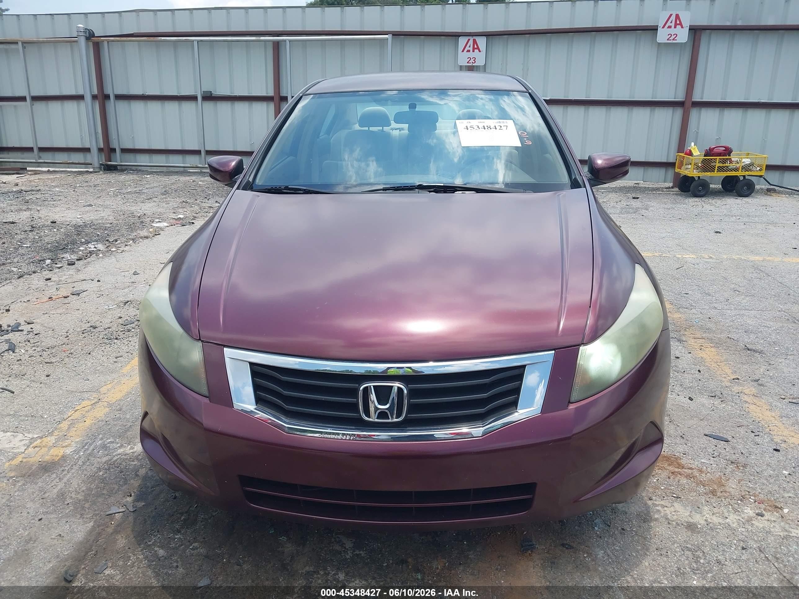 2009 Honda Accord 2.4 Lx Burgundy vin: 1HGCP26319A015508