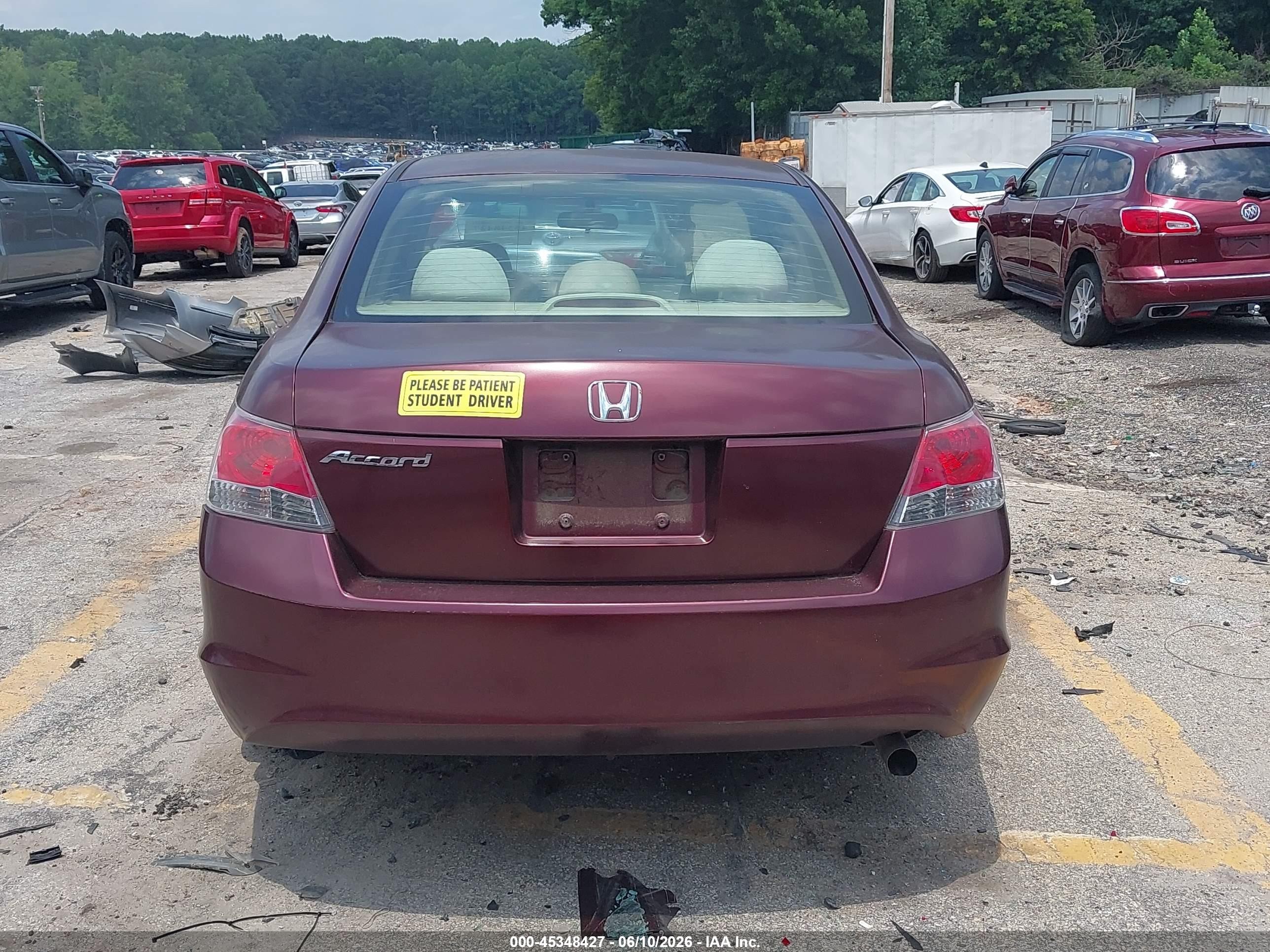 2009 Honda Accord 2.4 Lx Burgundy vin: 1HGCP26319A015508