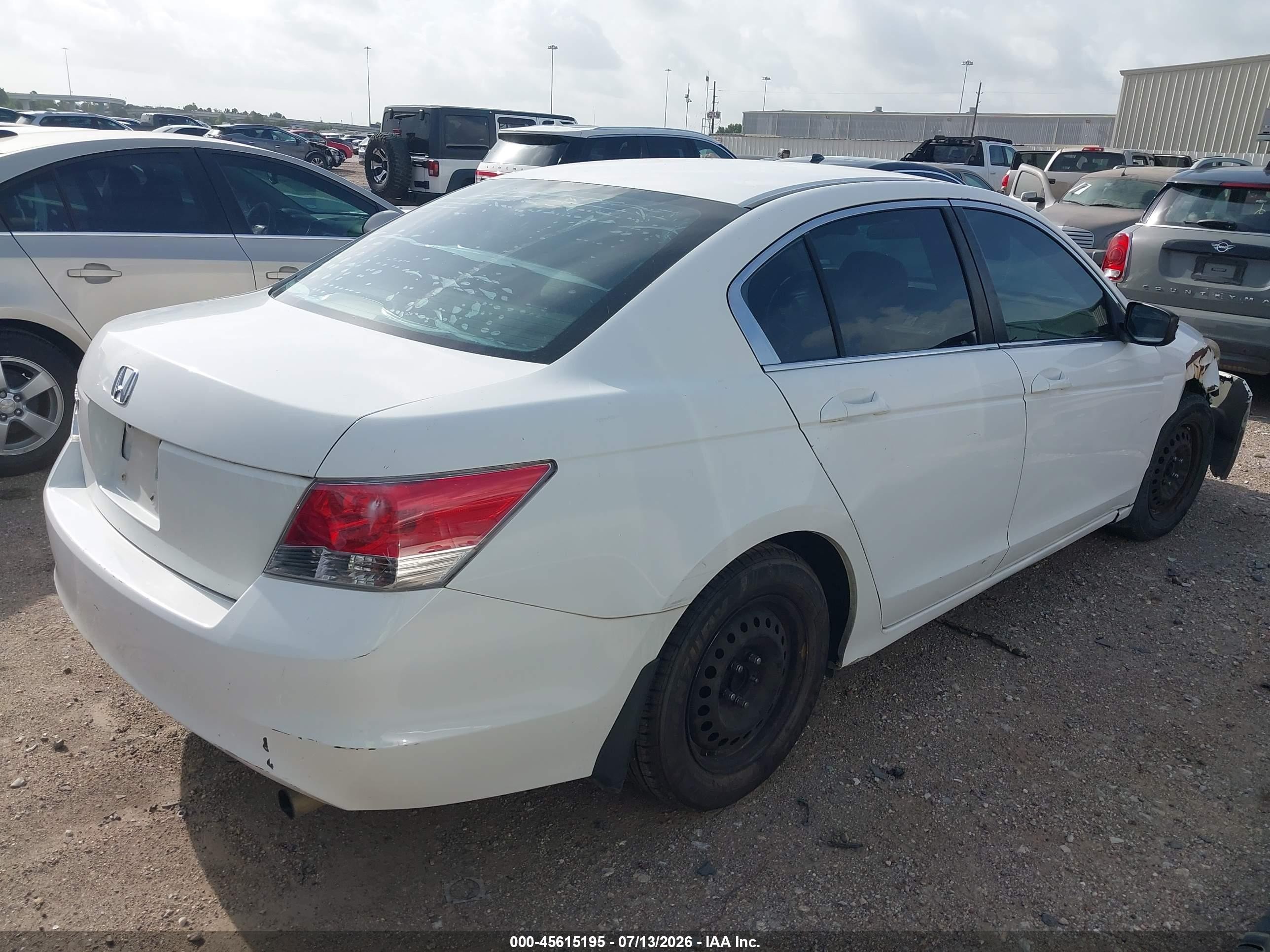 2009 Honda Accord 2.4 Lx White vin: 1HGCP26329A029854