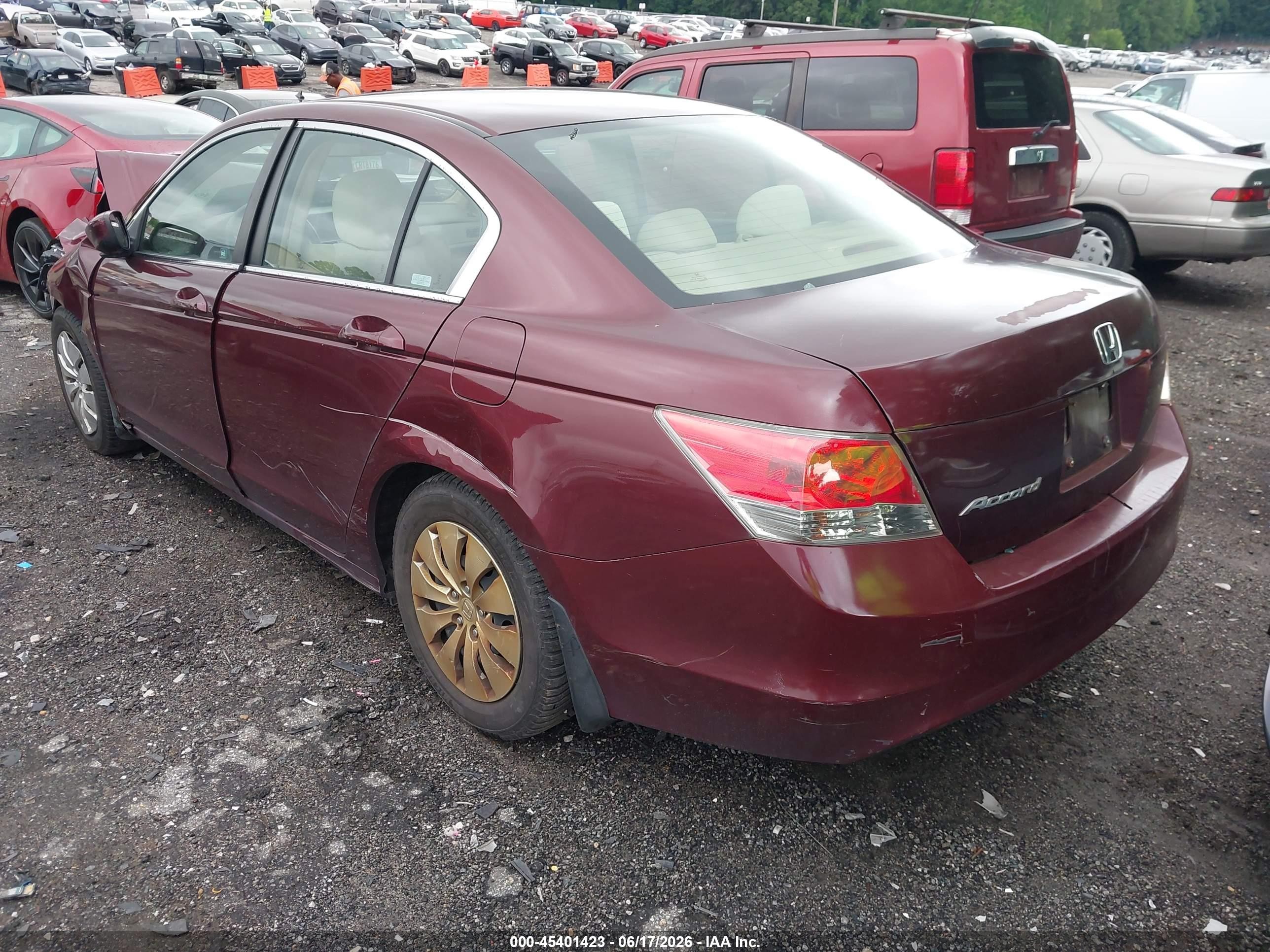 2009 Honda Accord 2.4 Lx Maroon vin: 1HGCP26329A064152