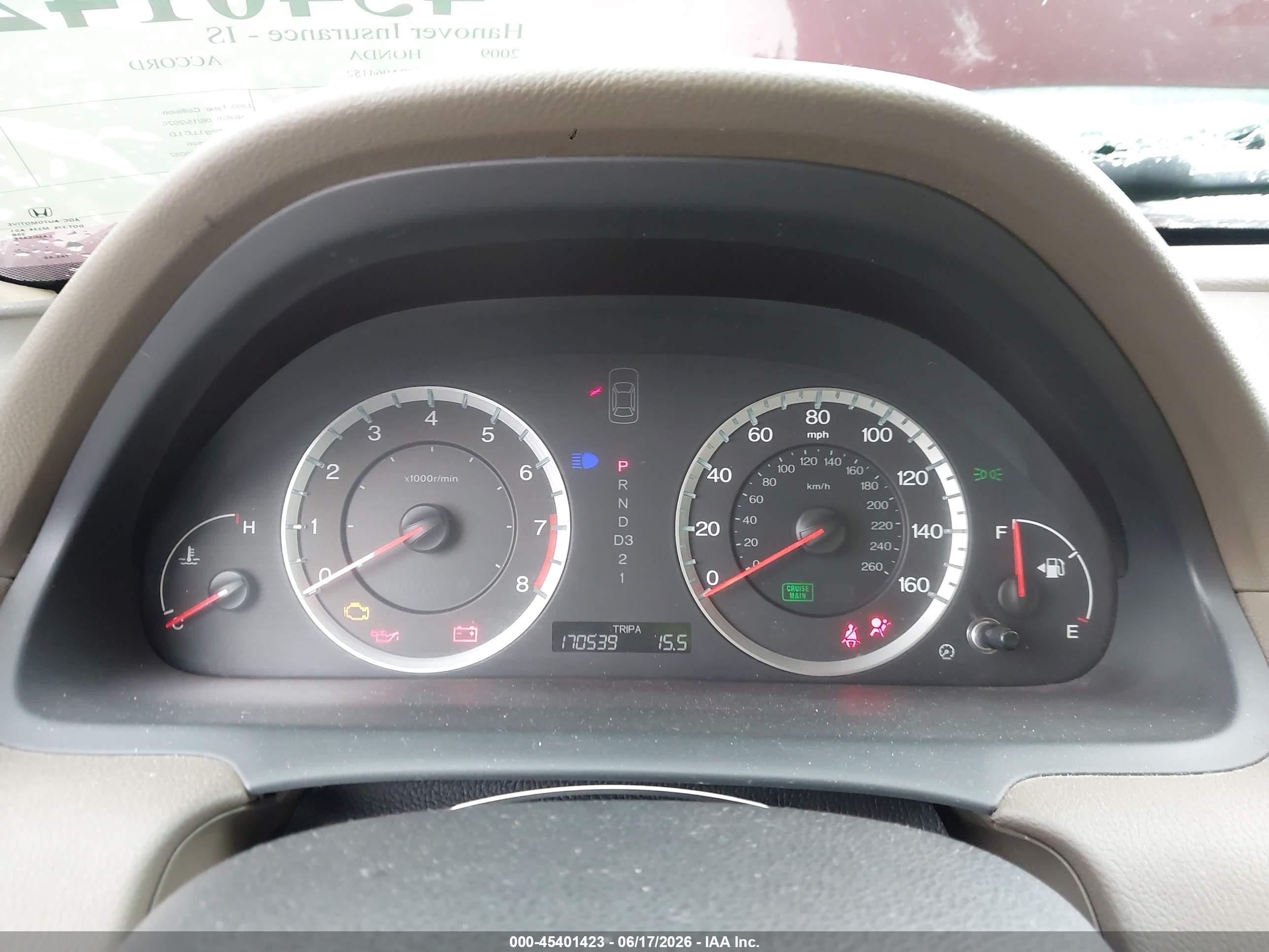 2009 Honda Accord 2.4 Lx Maroon vin: 1HGCP26329A064152