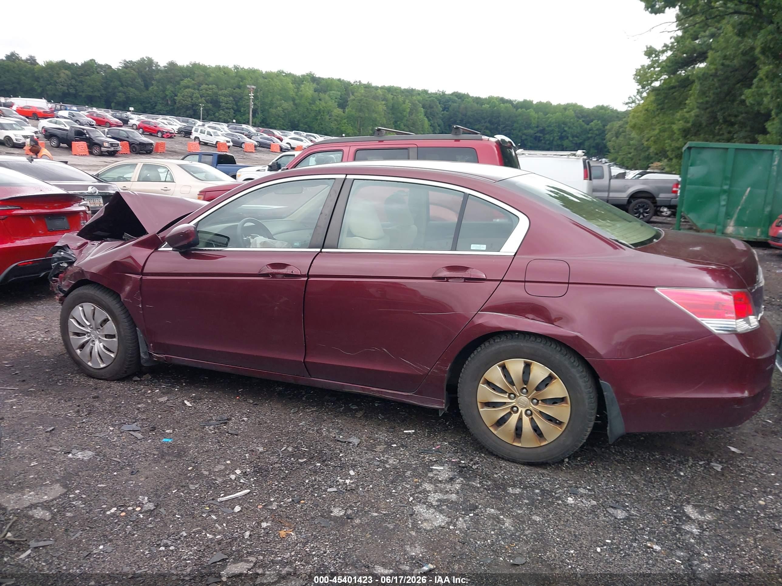 2009 Honda Accord 2.4 Lx Maroon vin: 1HGCP26329A064152