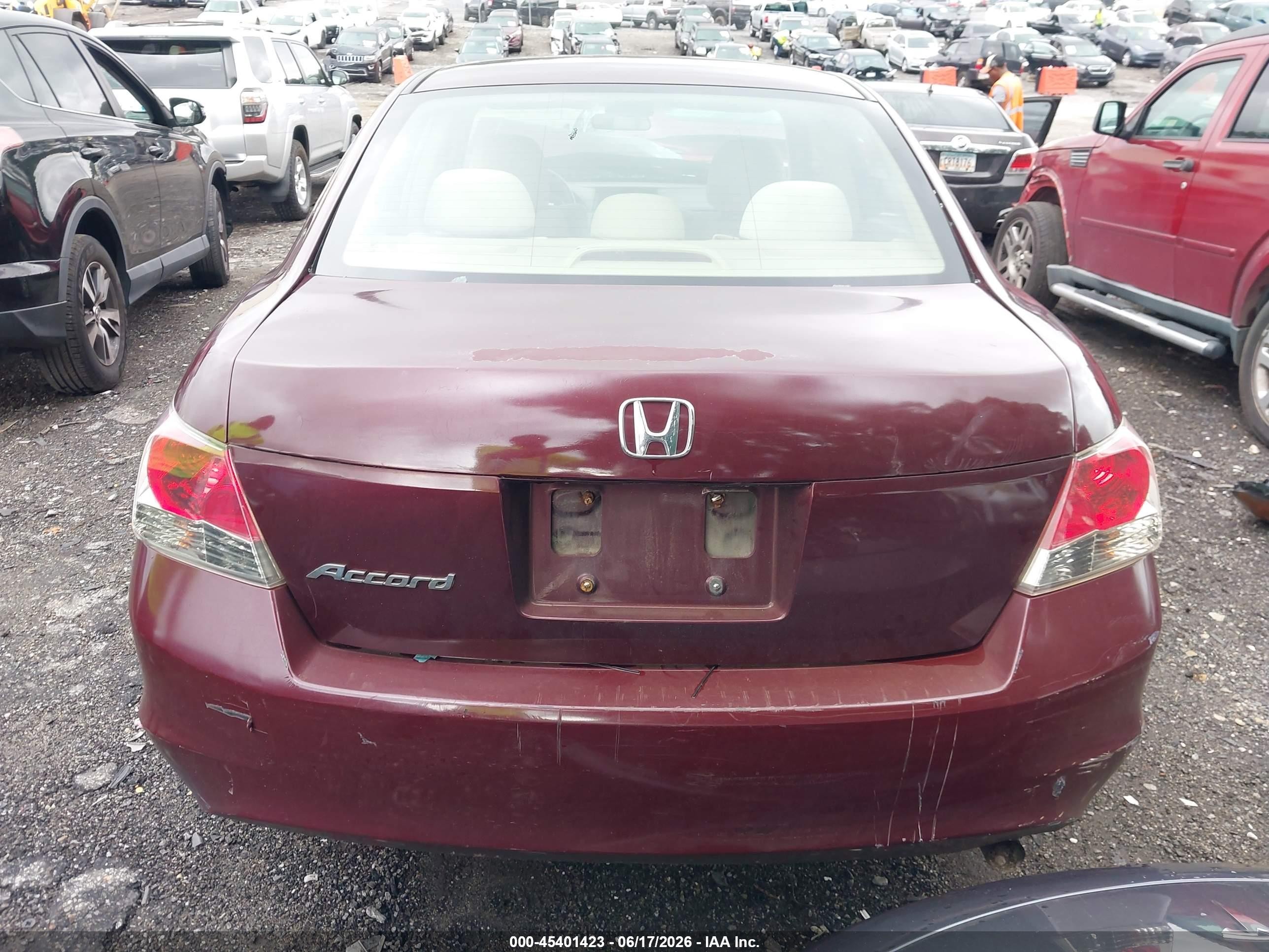 2009 Honda Accord 2.4 Lx Maroon vin: 1HGCP26329A064152