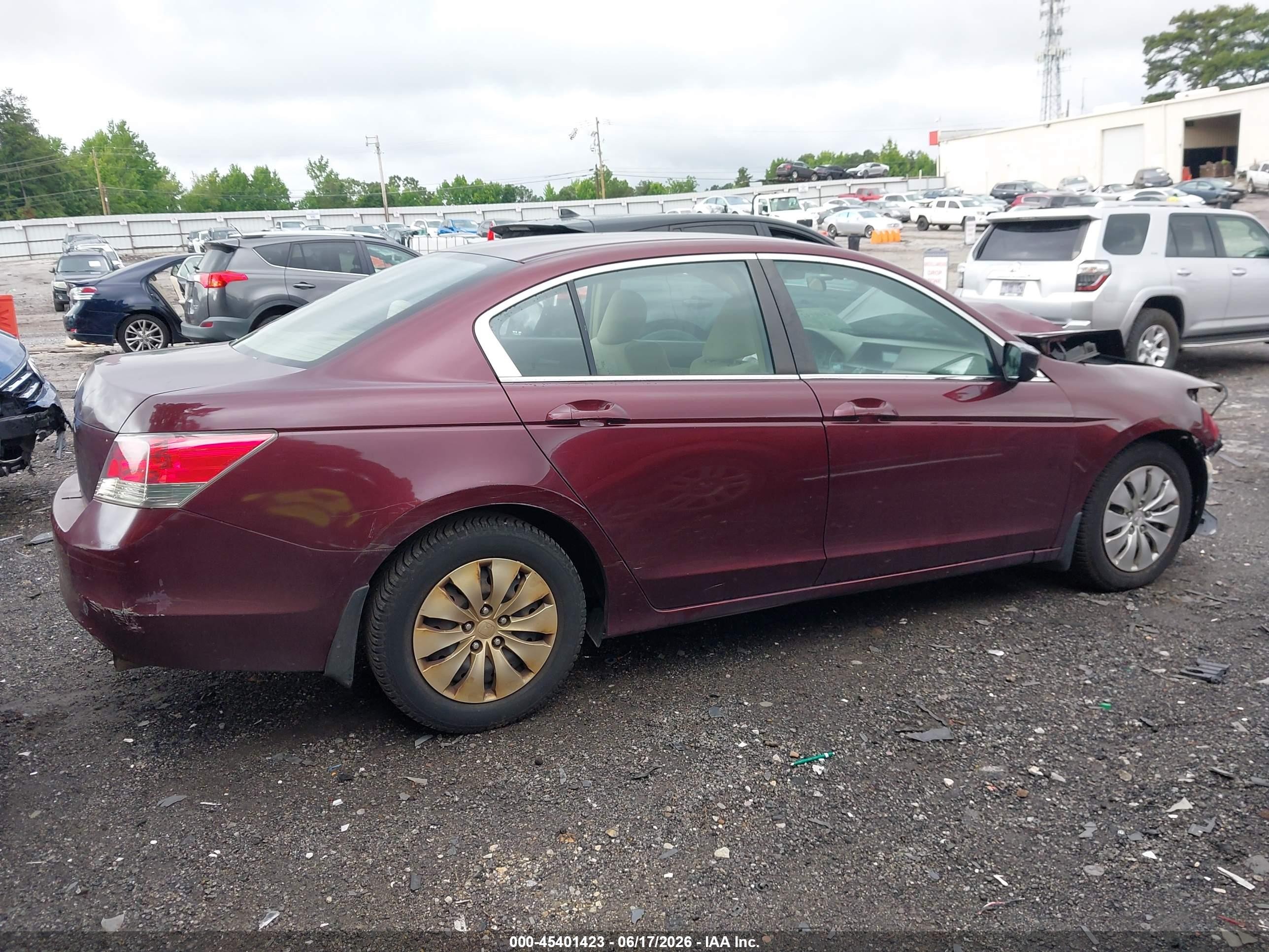 2009 Honda Accord 2.4 Lx Maroon vin: 1HGCP26329A064152