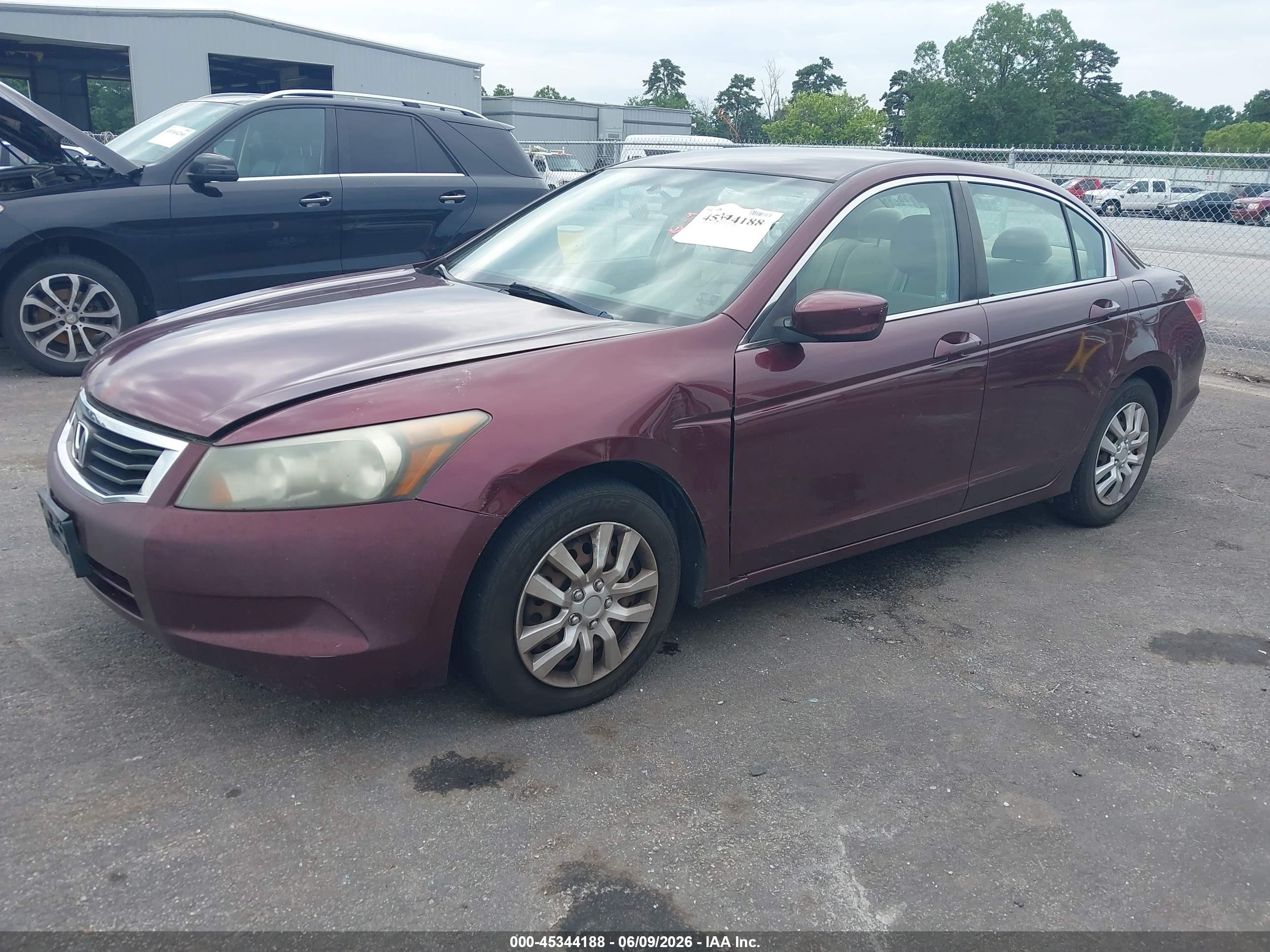 2009 Honda Accord 2.4 Lx Burgundy vin: 1HGCP26329A196084