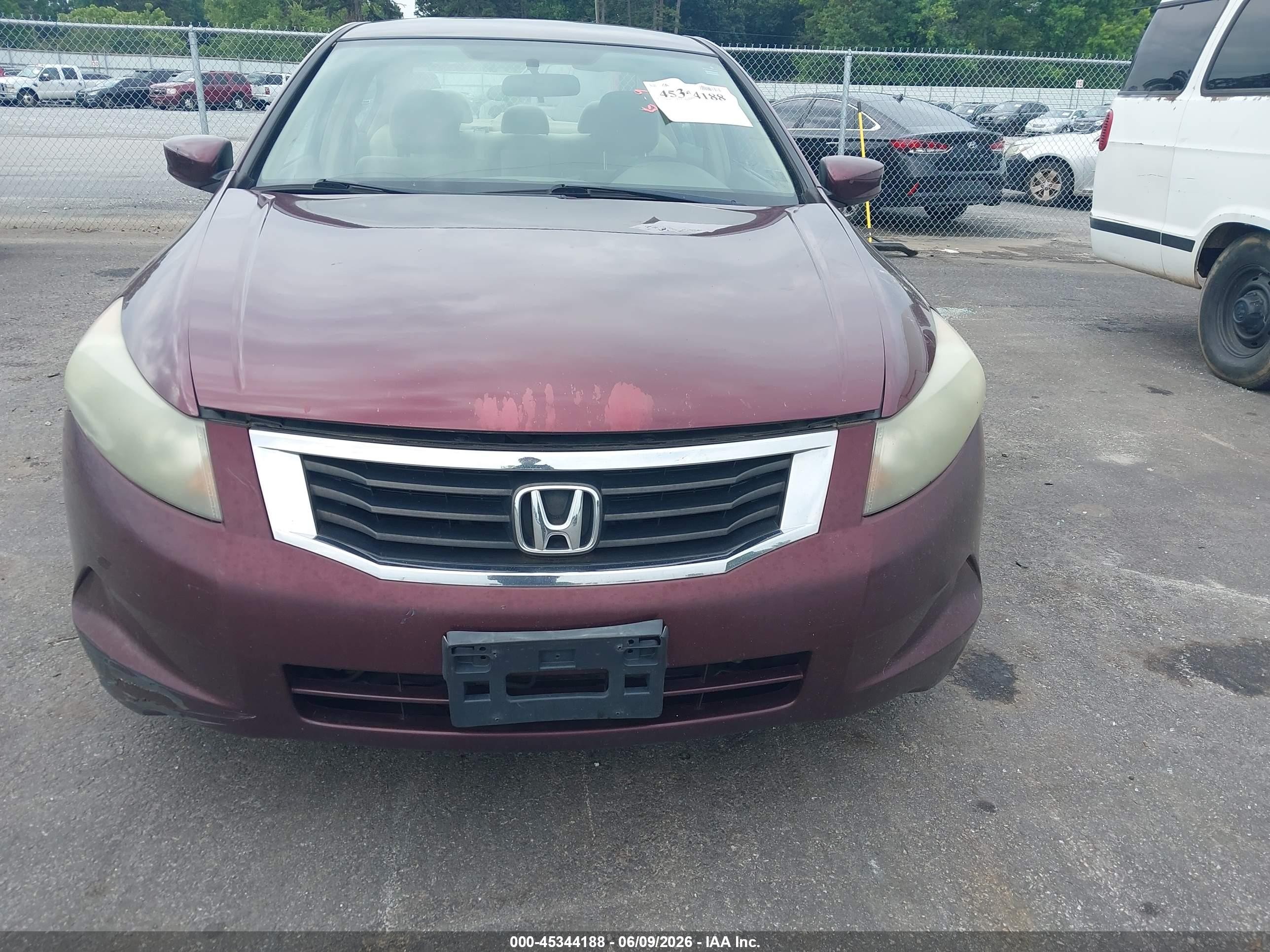 2009 Honda Accord 2.4 Lx Burgundy vin: 1HGCP26329A196084