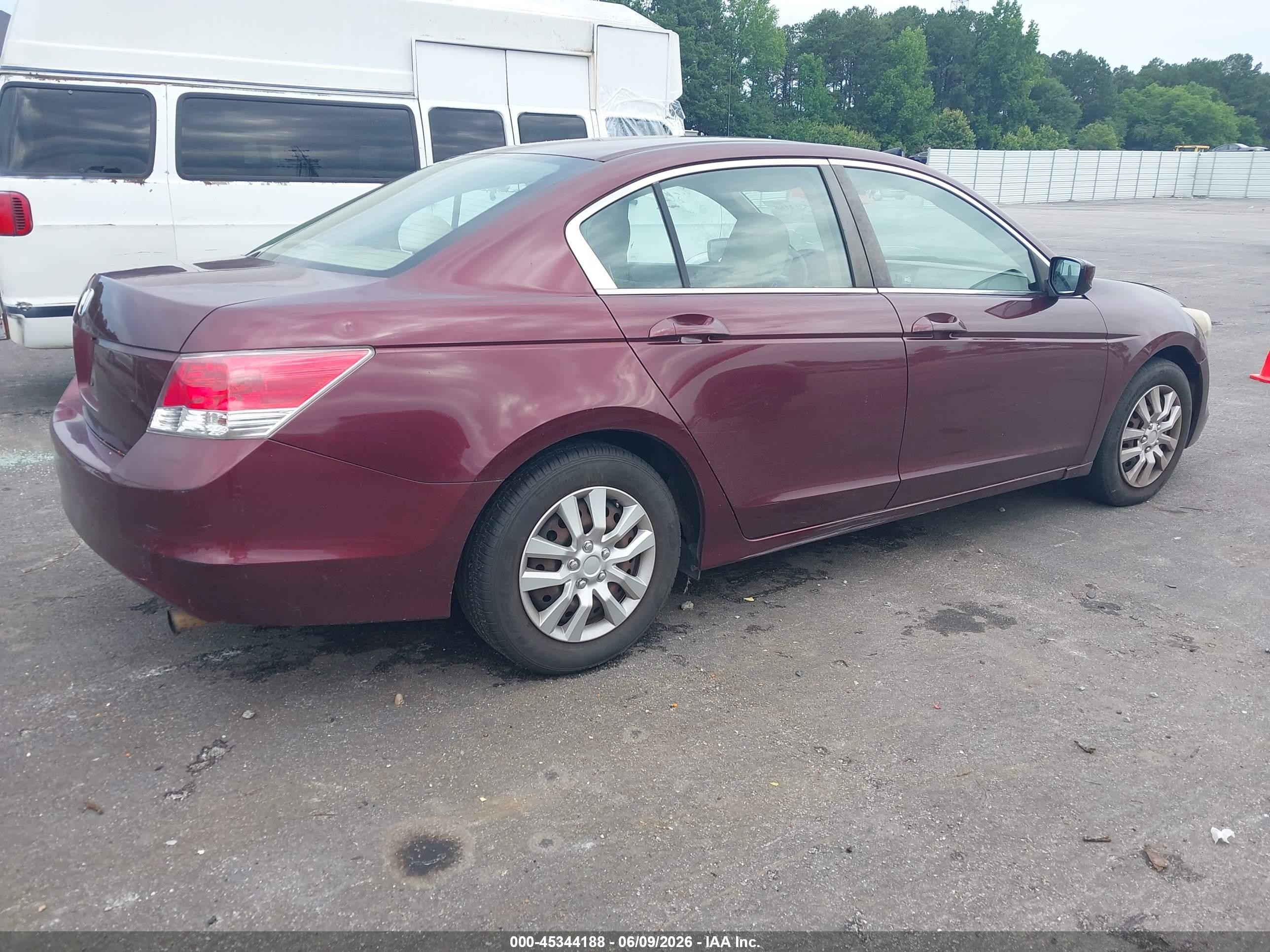 2009 Honda Accord 2.4 Lx Burgundy vin: 1HGCP26329A196084
